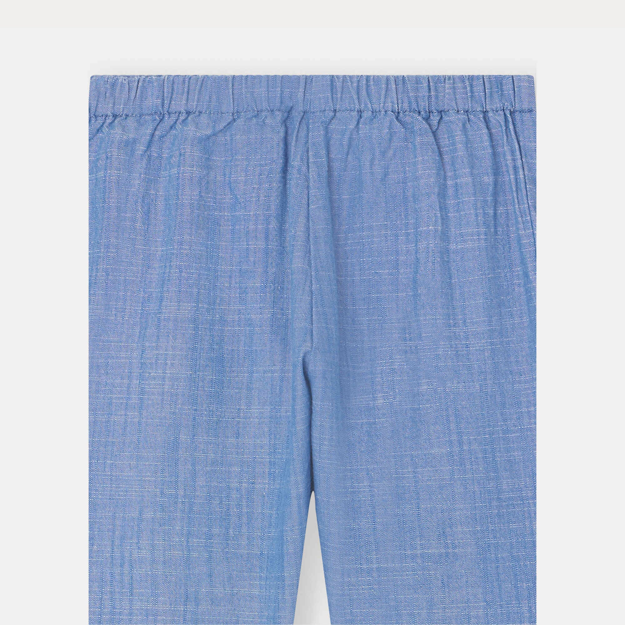 Baby Boys & Girls Blue Cotton Trousers