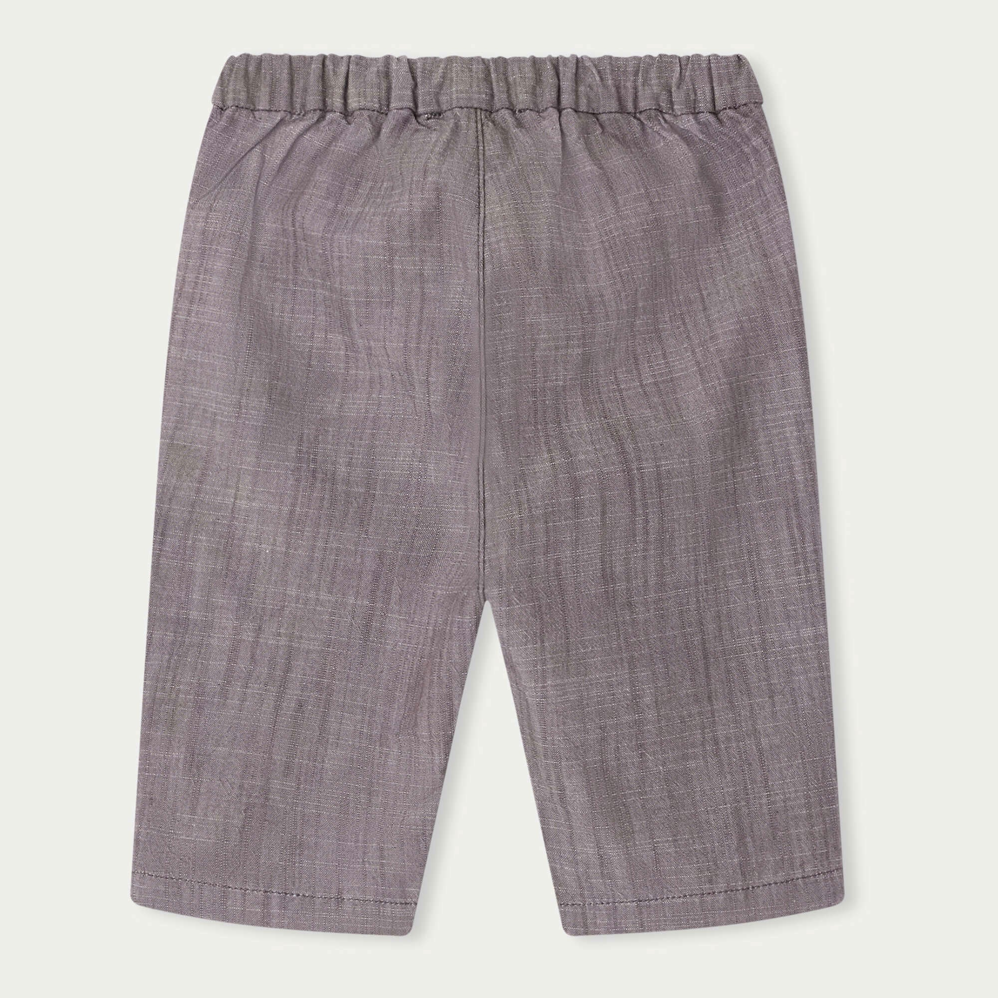 Baby Boys & Girls Grey Cotton Trousers