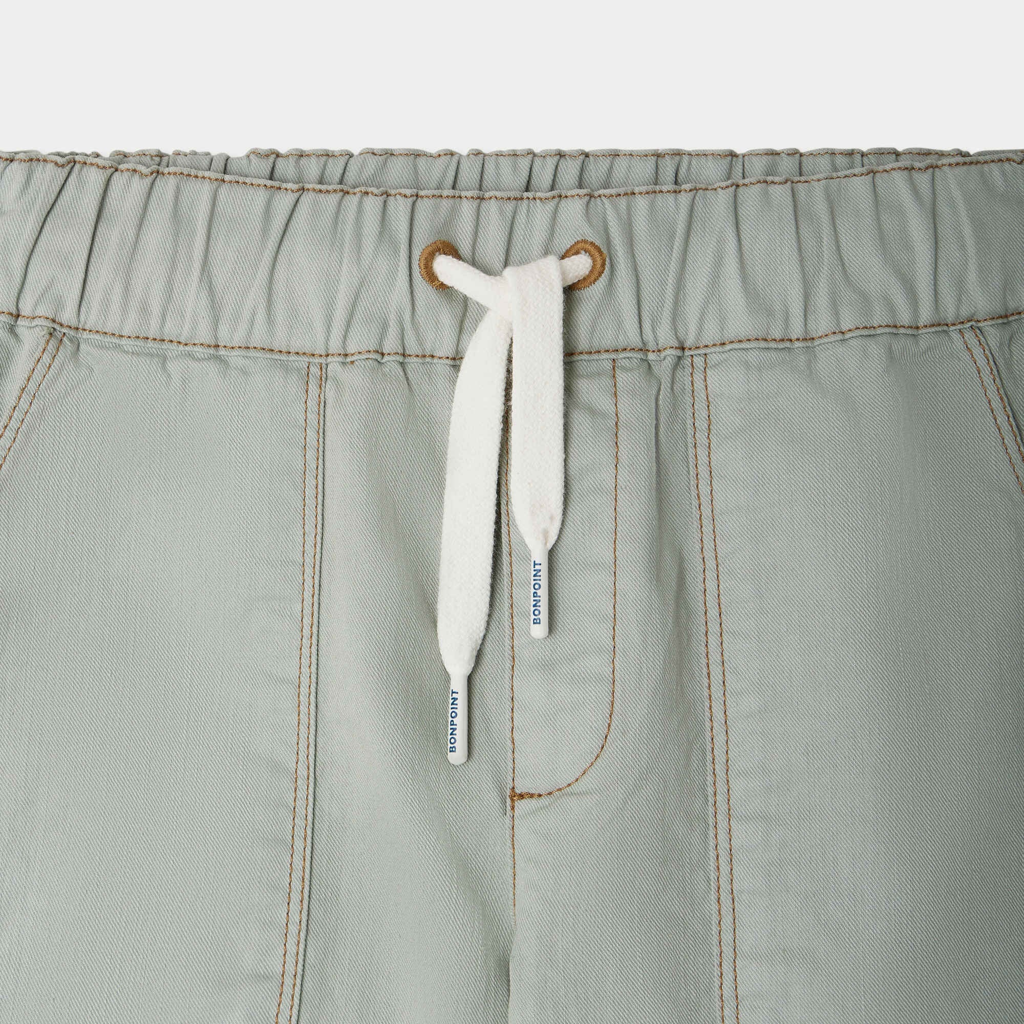 Boys Light Green Cotton Trousers