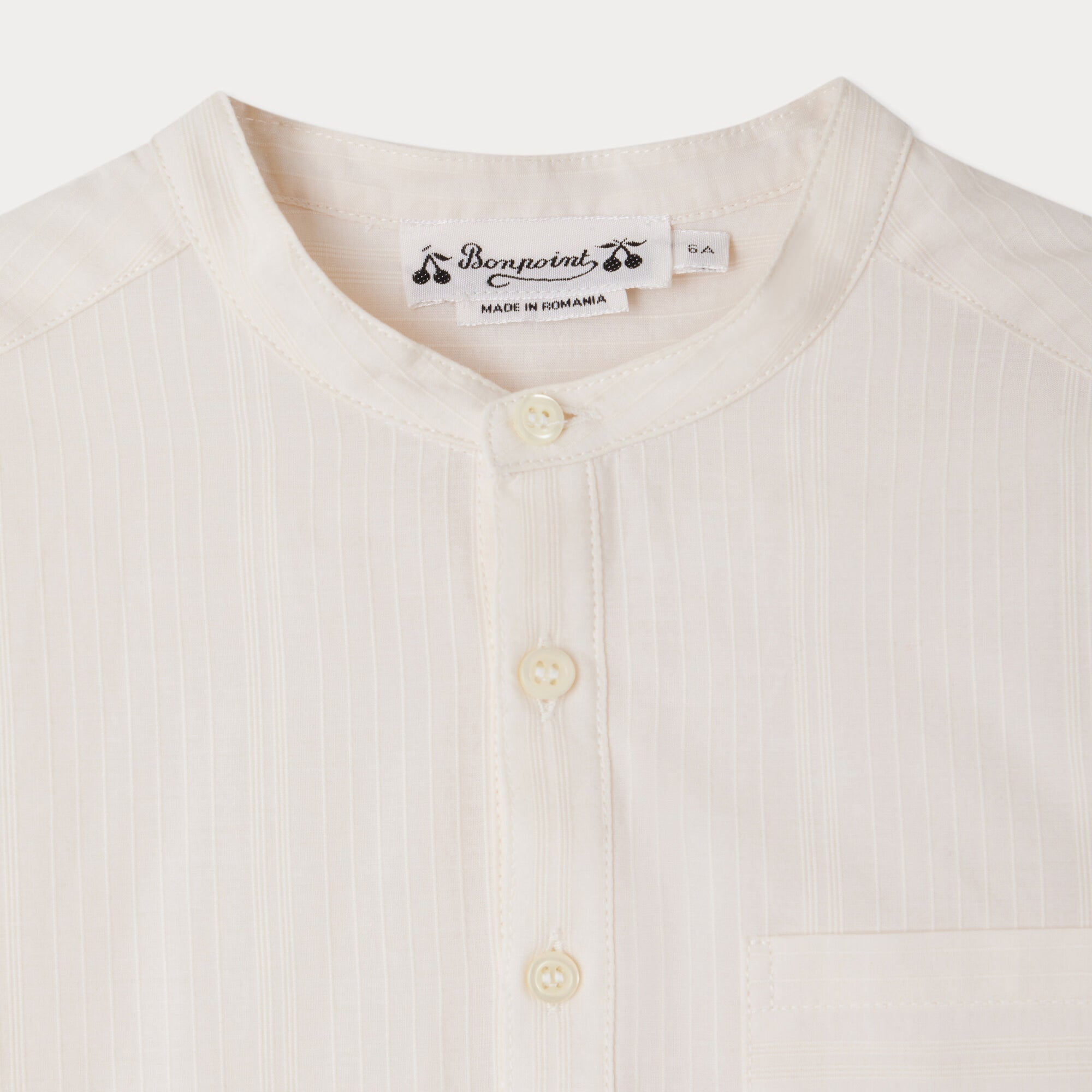 Boys White Stripes Cotton Shirt