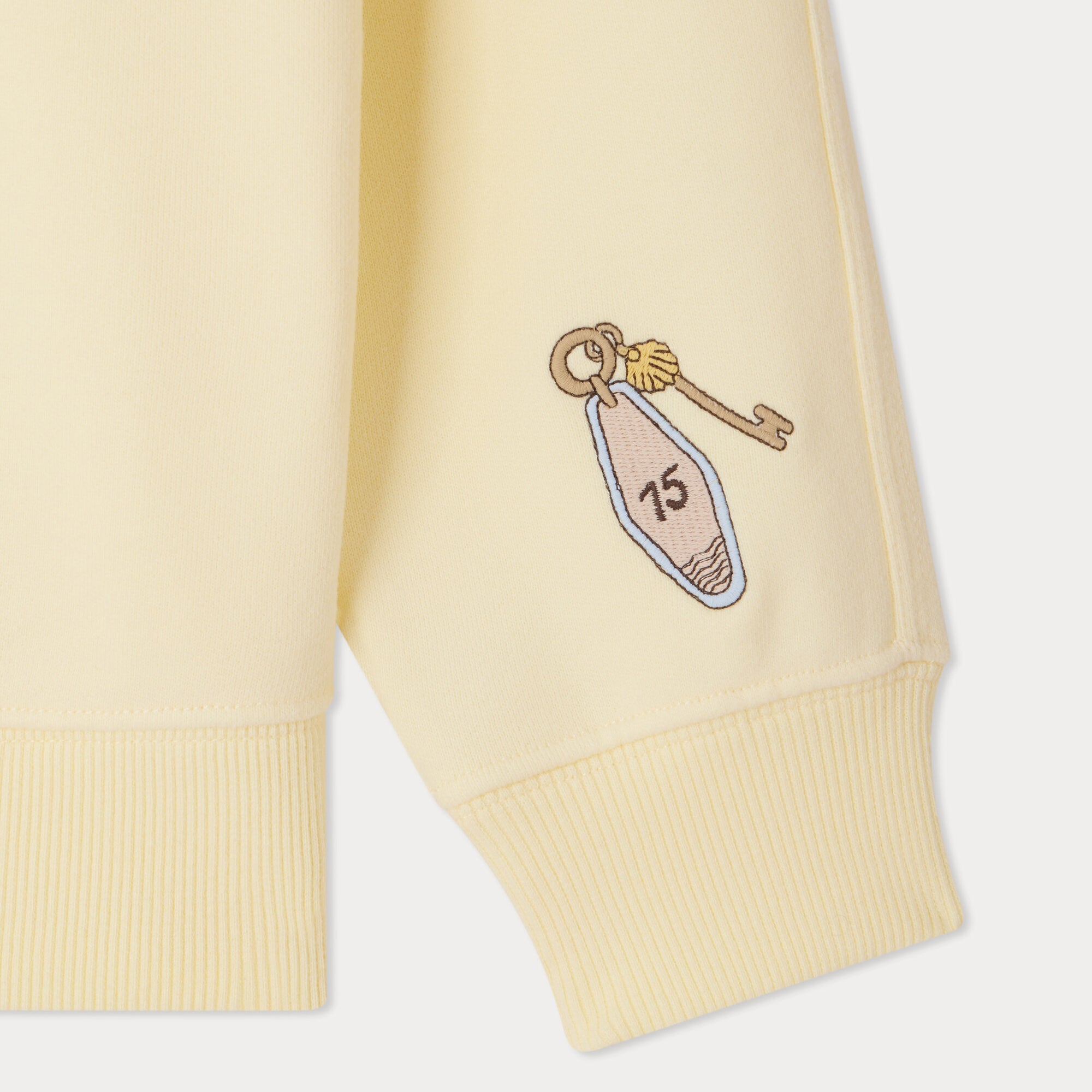 Boys Light Yellow Printed Cotton Sweatshirt