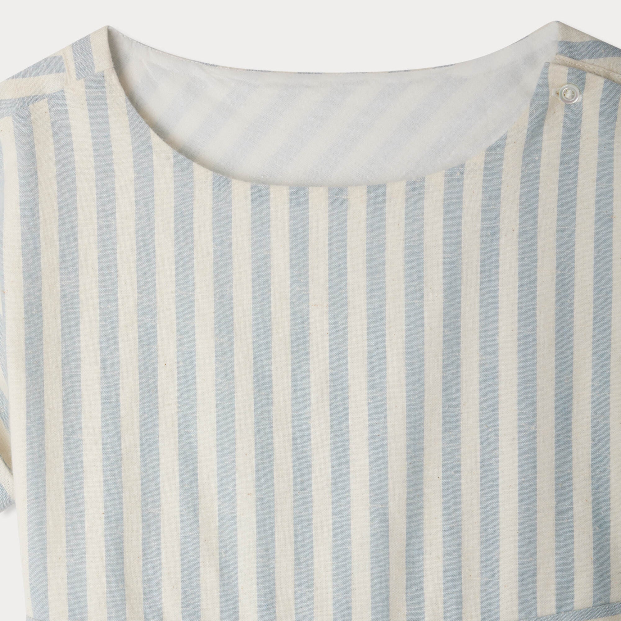 Girls Light Blue Stripes Cotton Dress