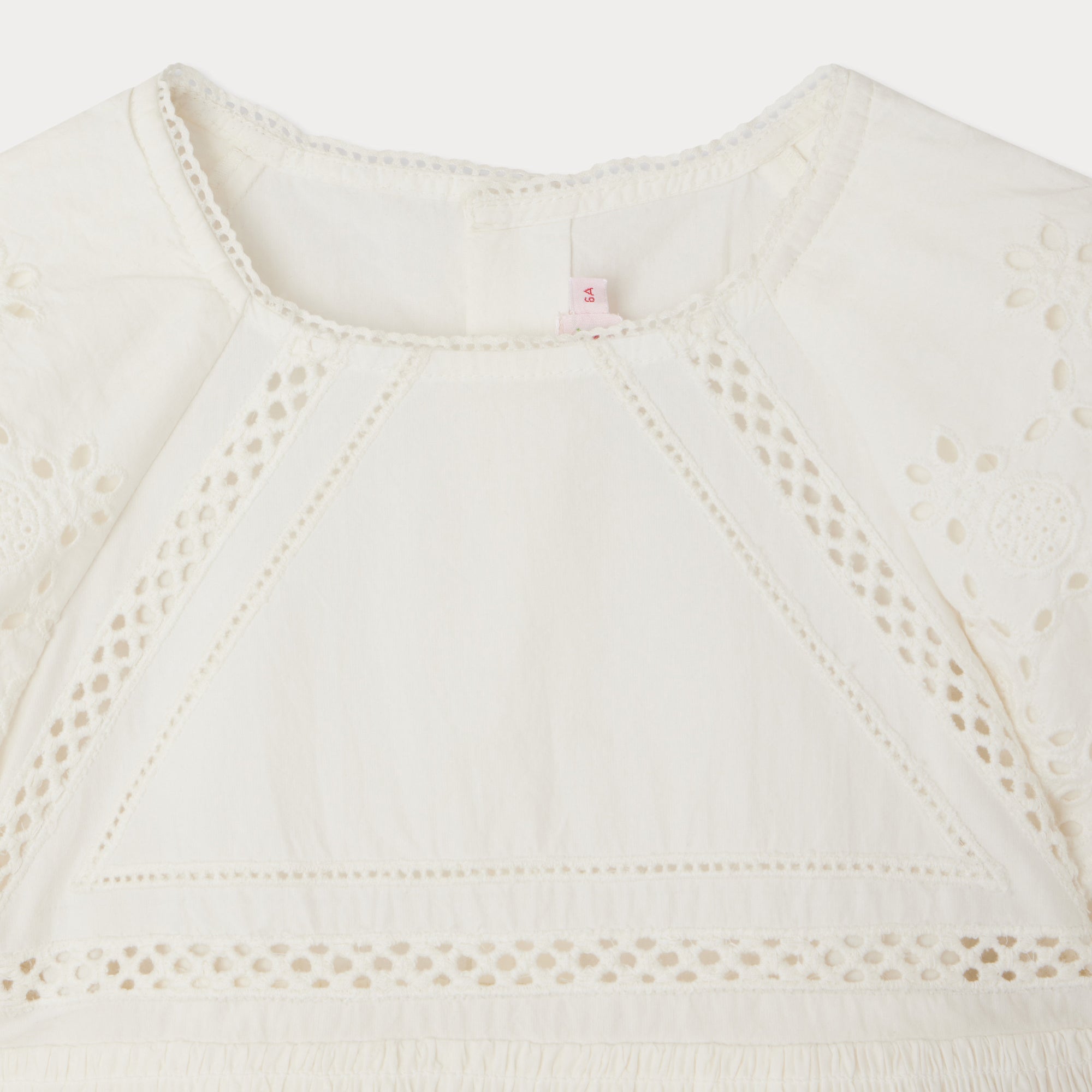 Girls White Embroidered Cotton Dress