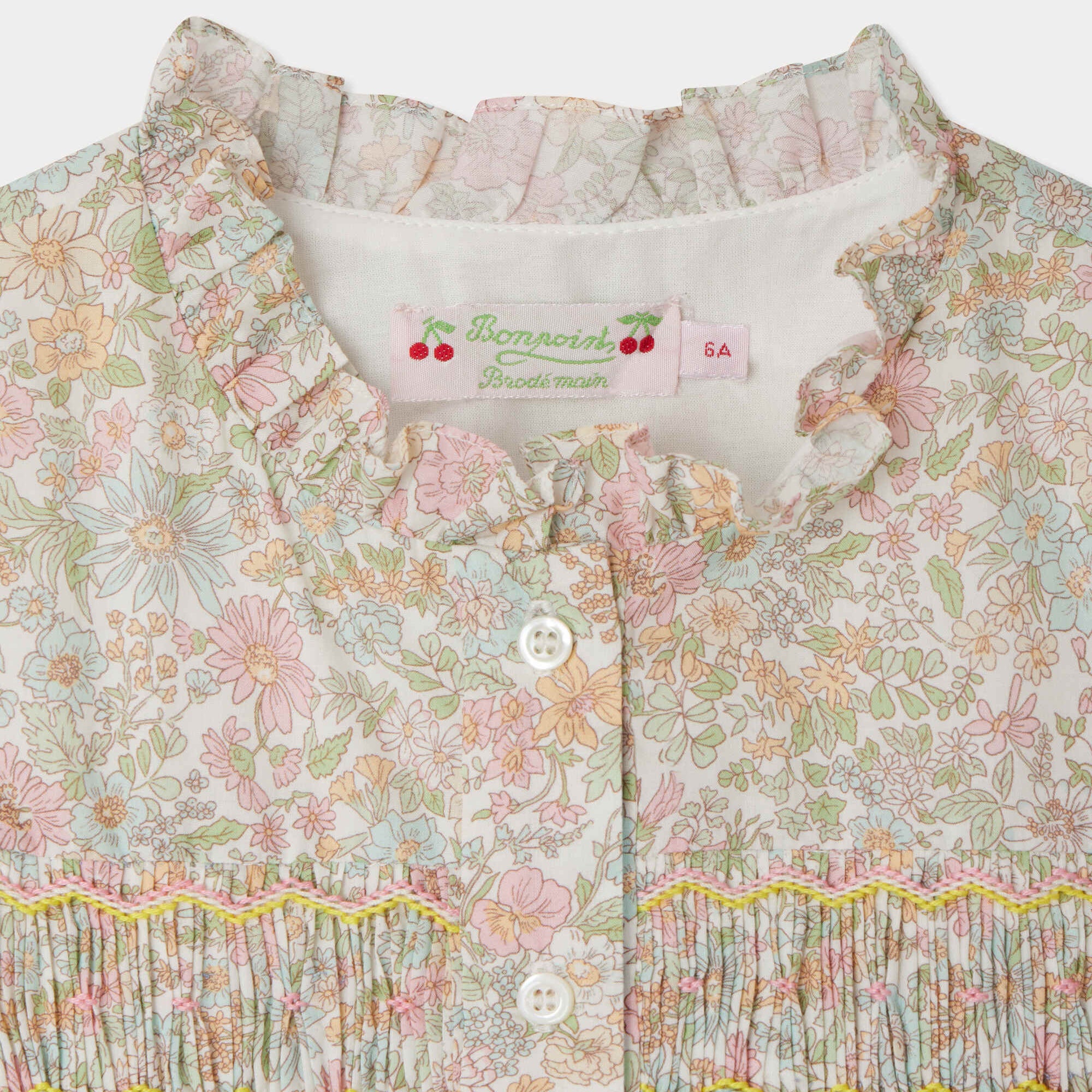 Girls Pink Floral Cotton Dress