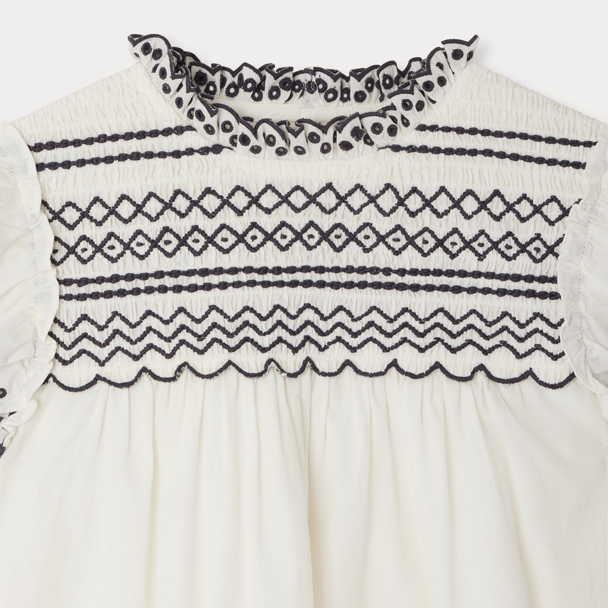 Girls White Cotton Dress