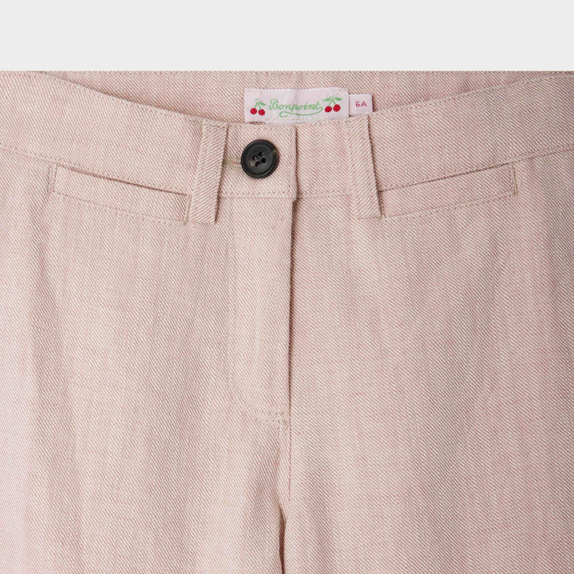 Girls Pink Cotton Trousers