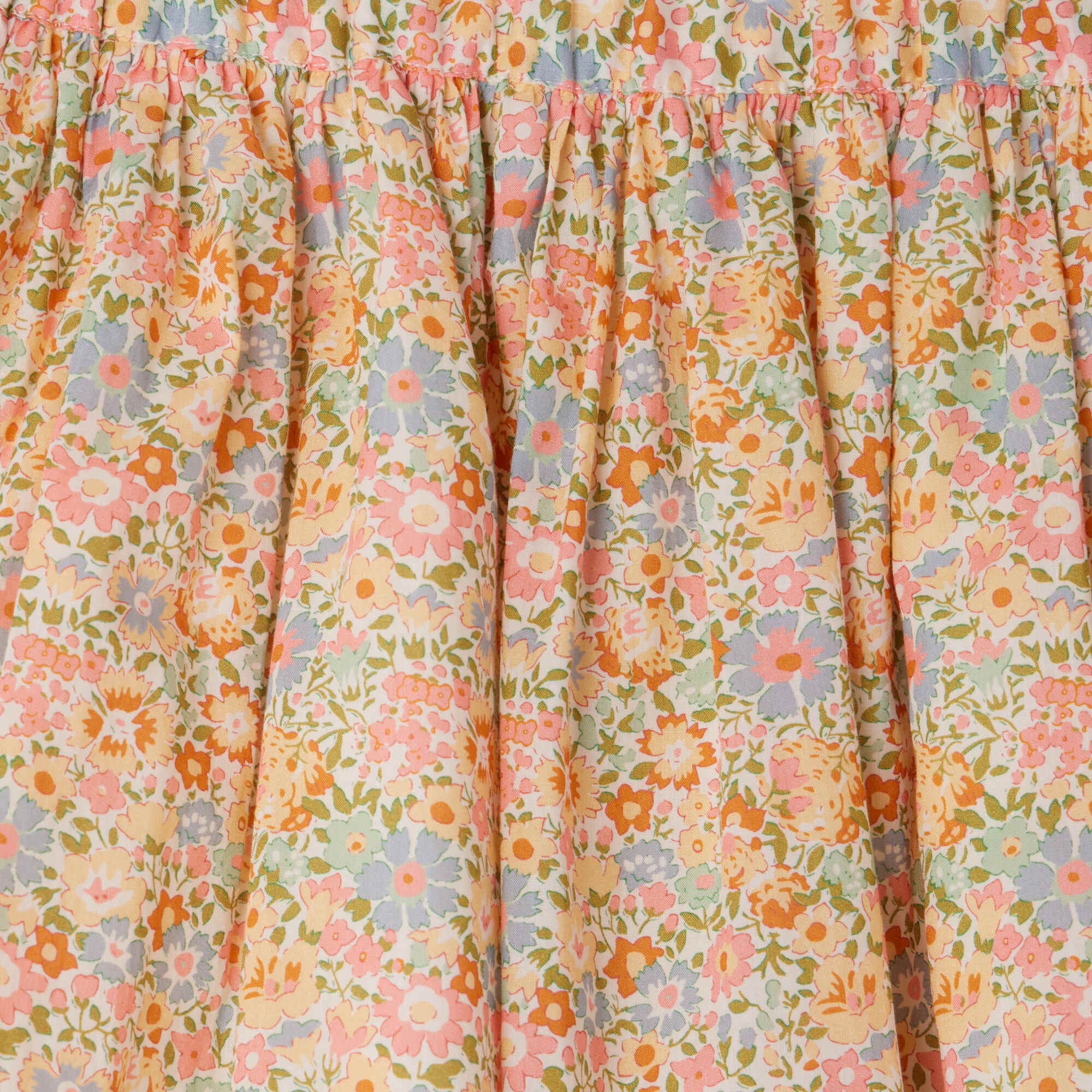 Girls Pink Floral Cotton Skirt