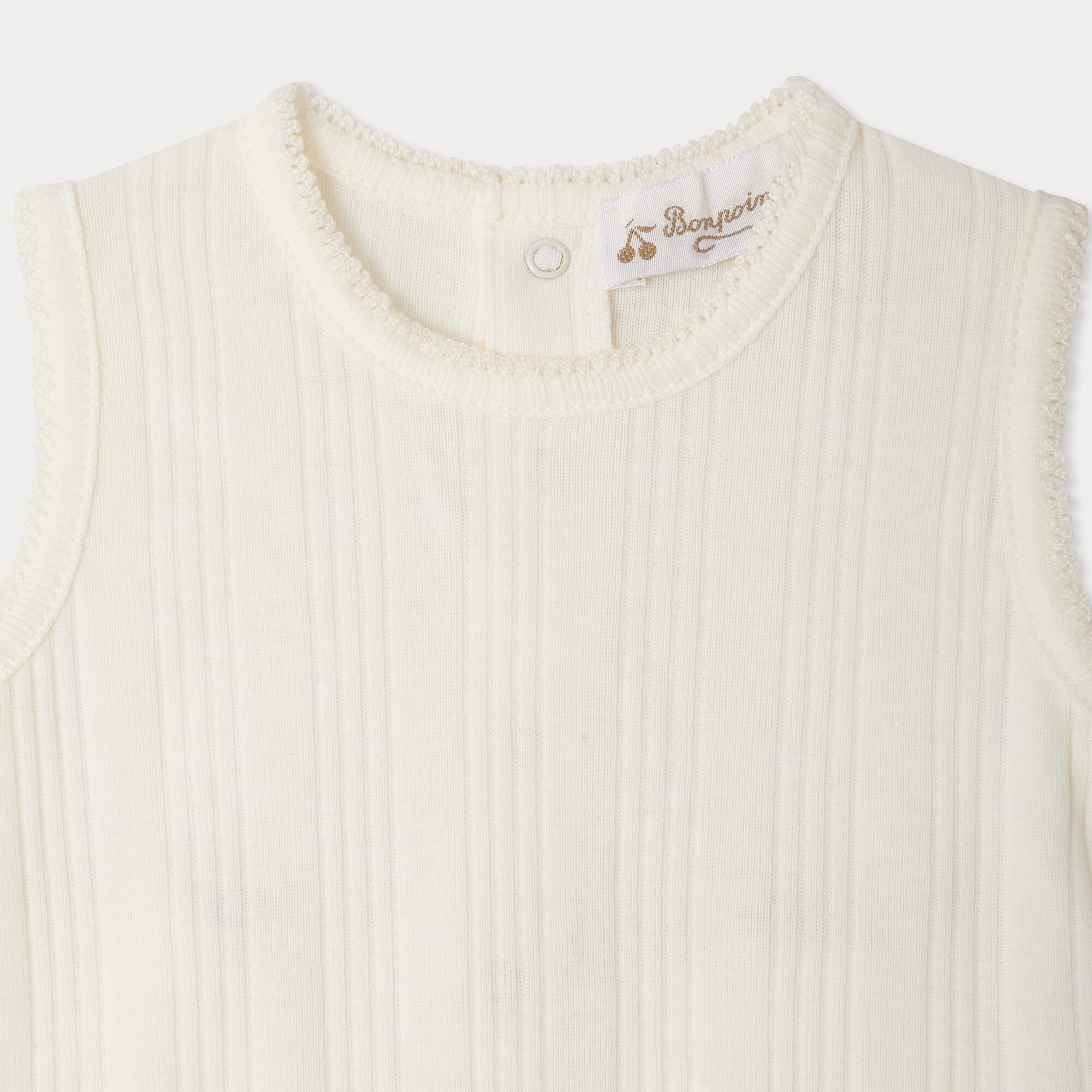 Baby Boys & Girls Ivory Cotton Babysuit