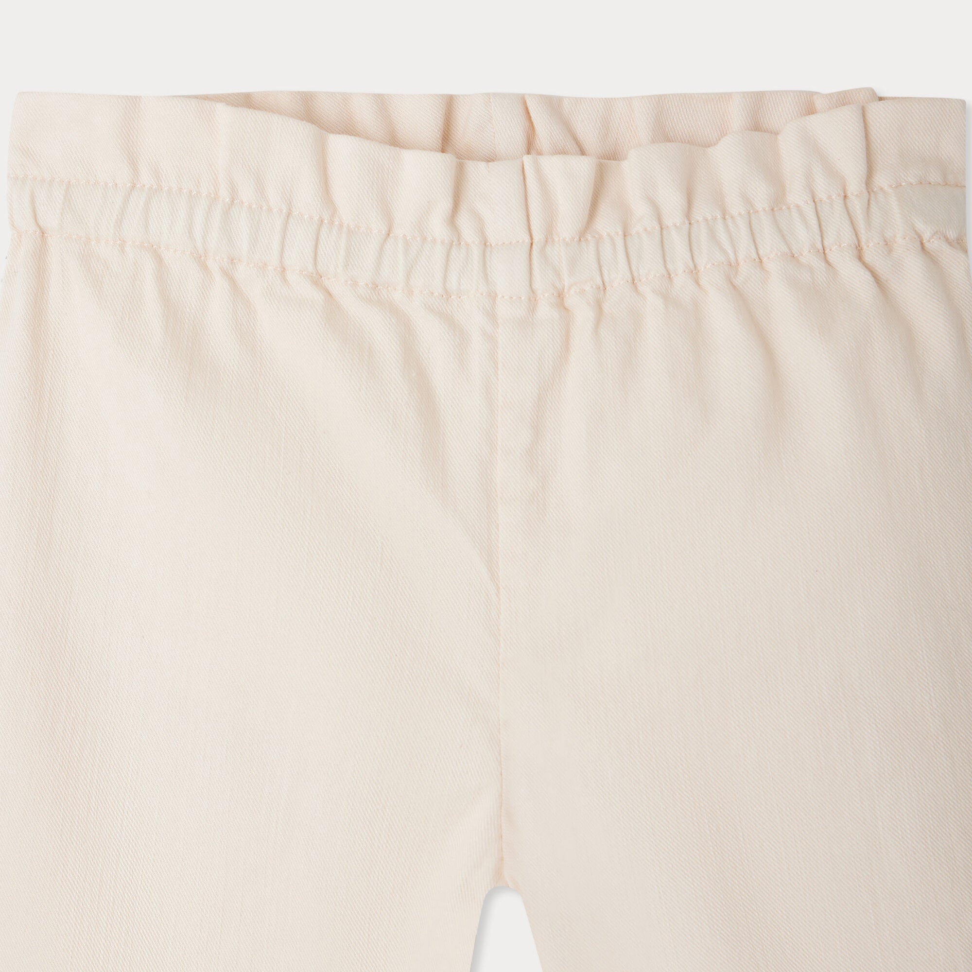 Baby Girls Pale Pink Cotton Trousers