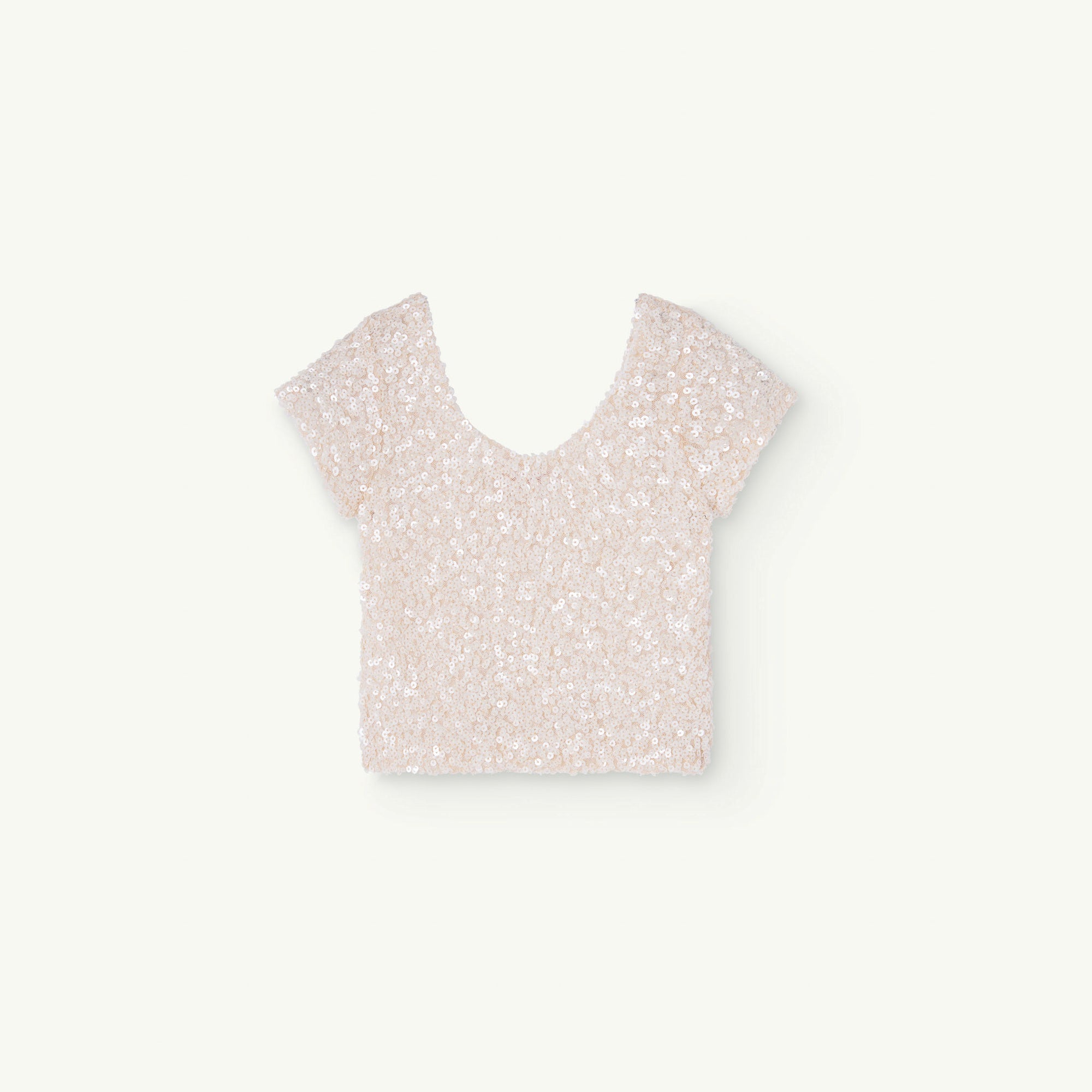 Girls White Sequin T-Shirt