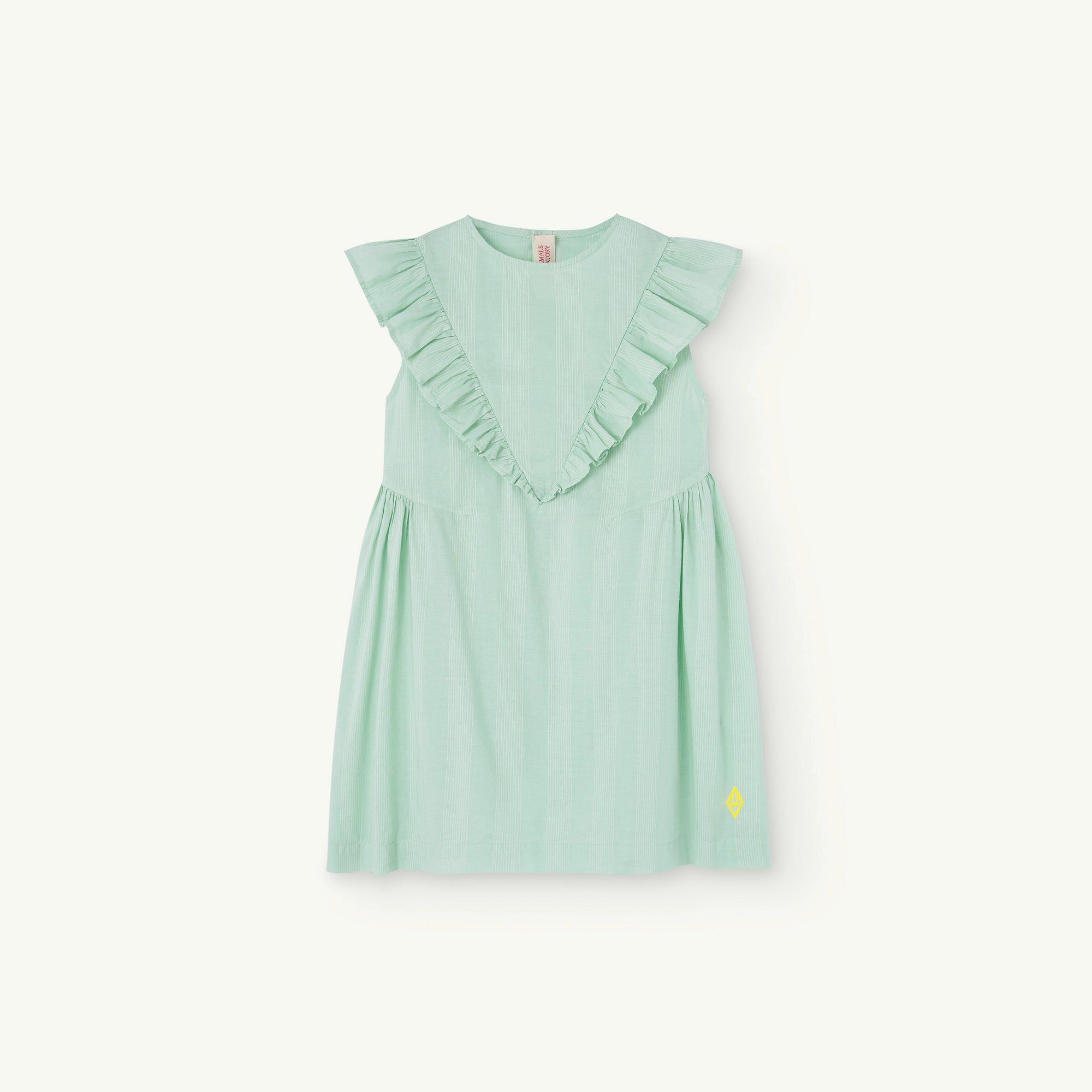 Girls Pale Green Stripes Cotton Dress