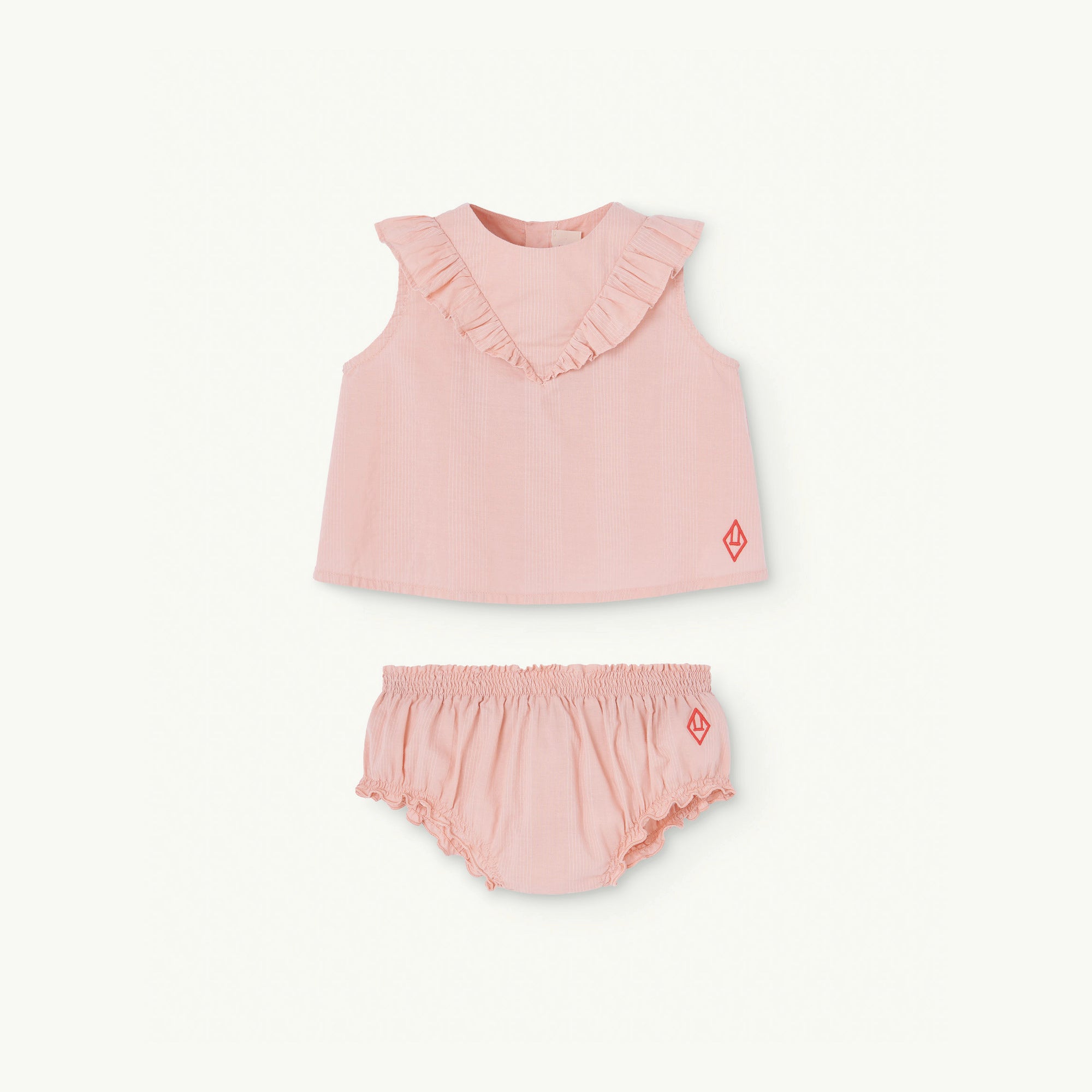 Baby Girls Pink Cotton Dress Set