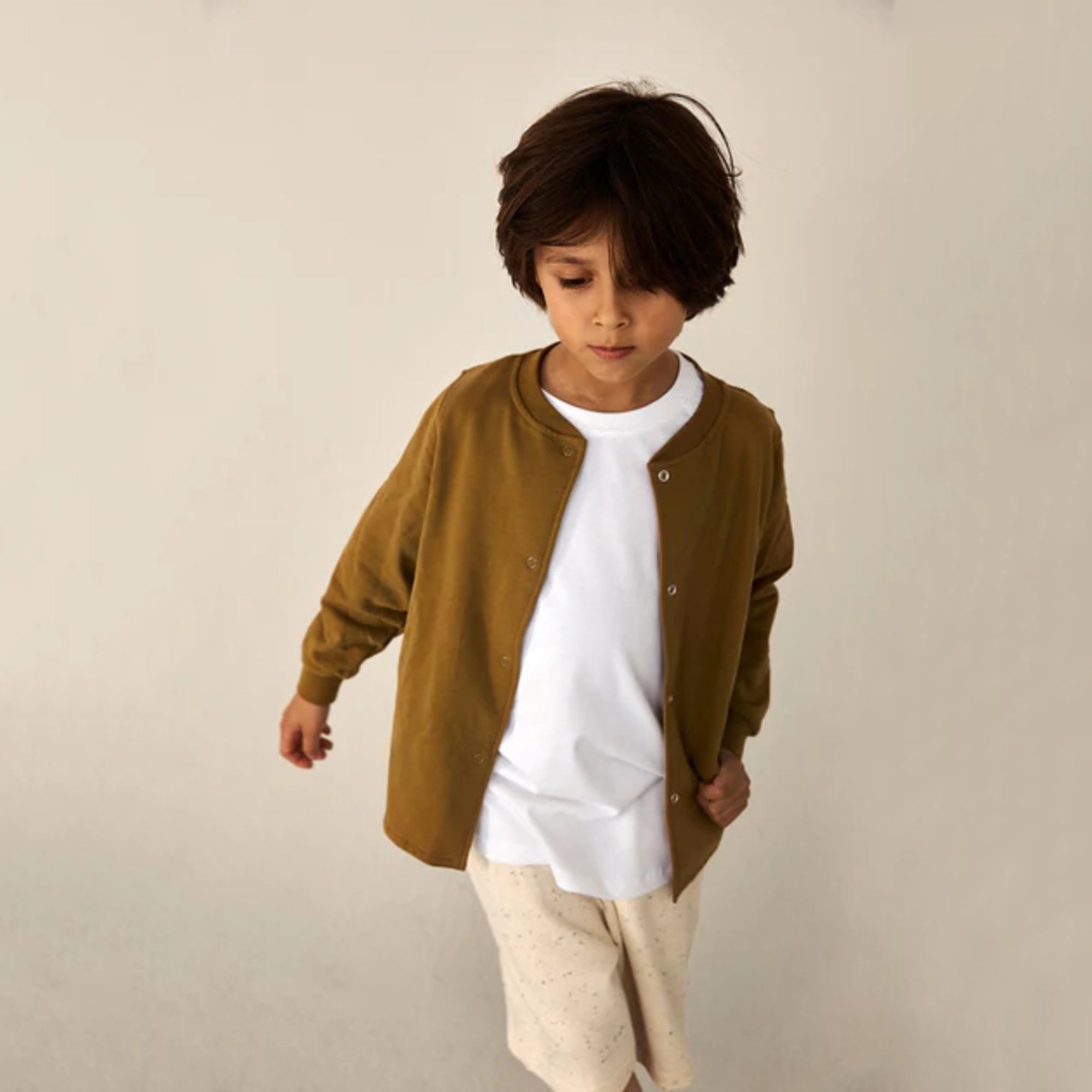 Boys & Girls Mustard Cotton Cardigan