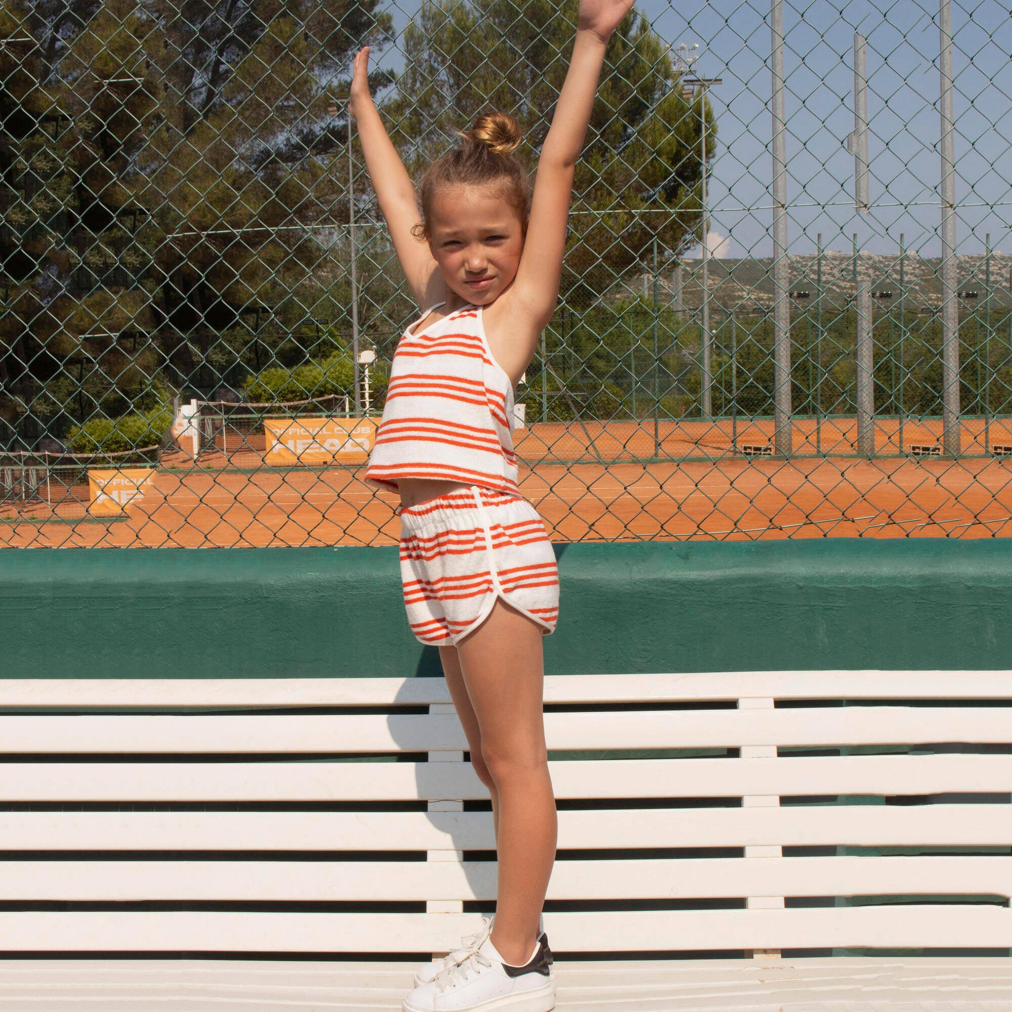Boys & Girls Red Stripes Cotton Shorts