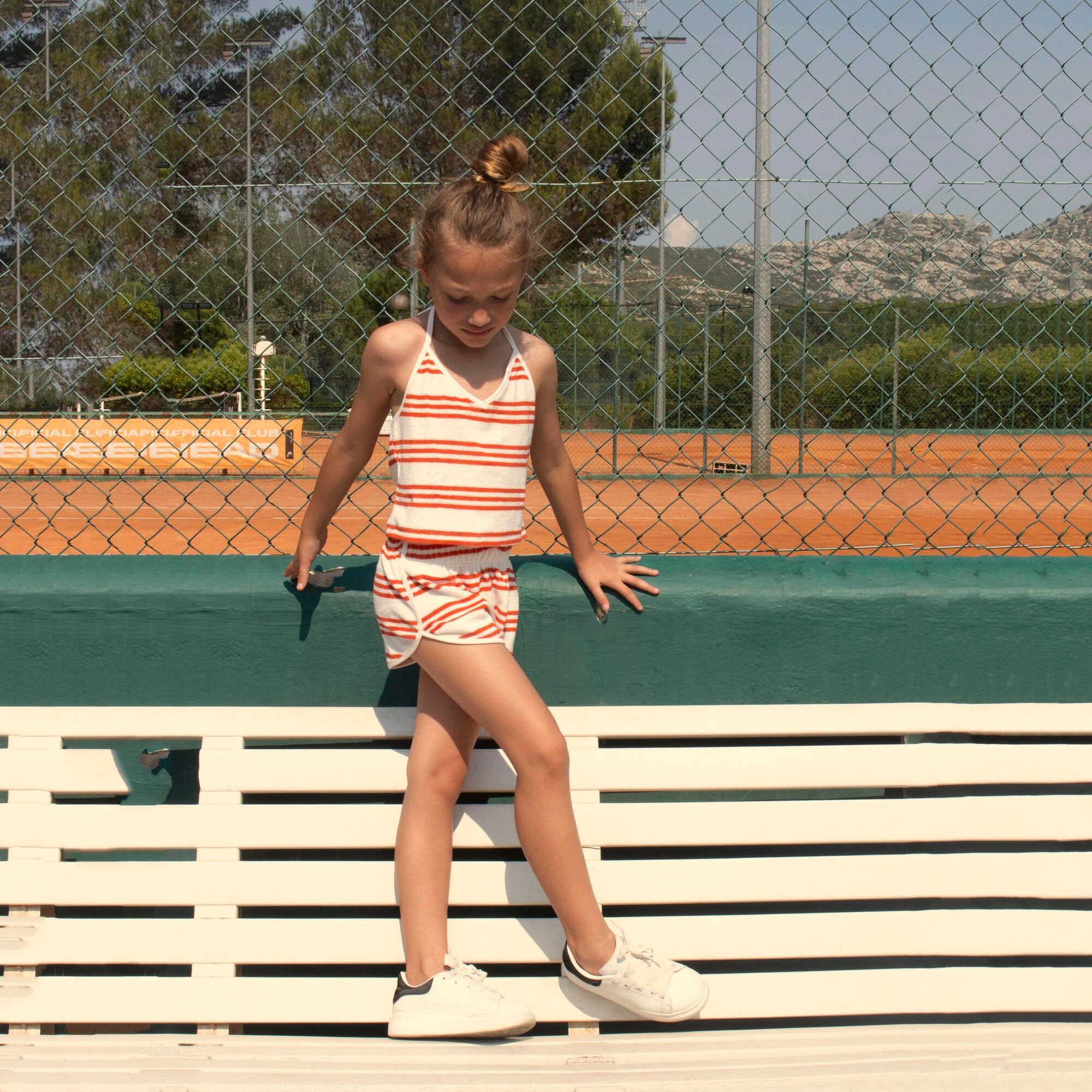 Boys & Girls Red Stripes Cotton Shorts
