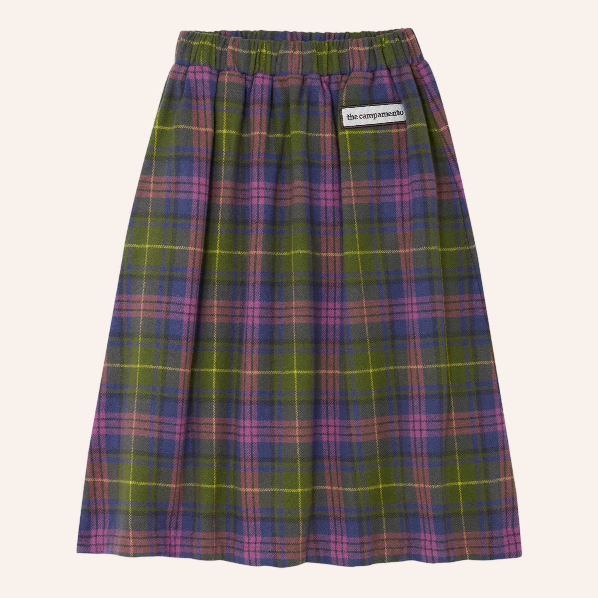 Girls Multicolor Check Cotton Skirt