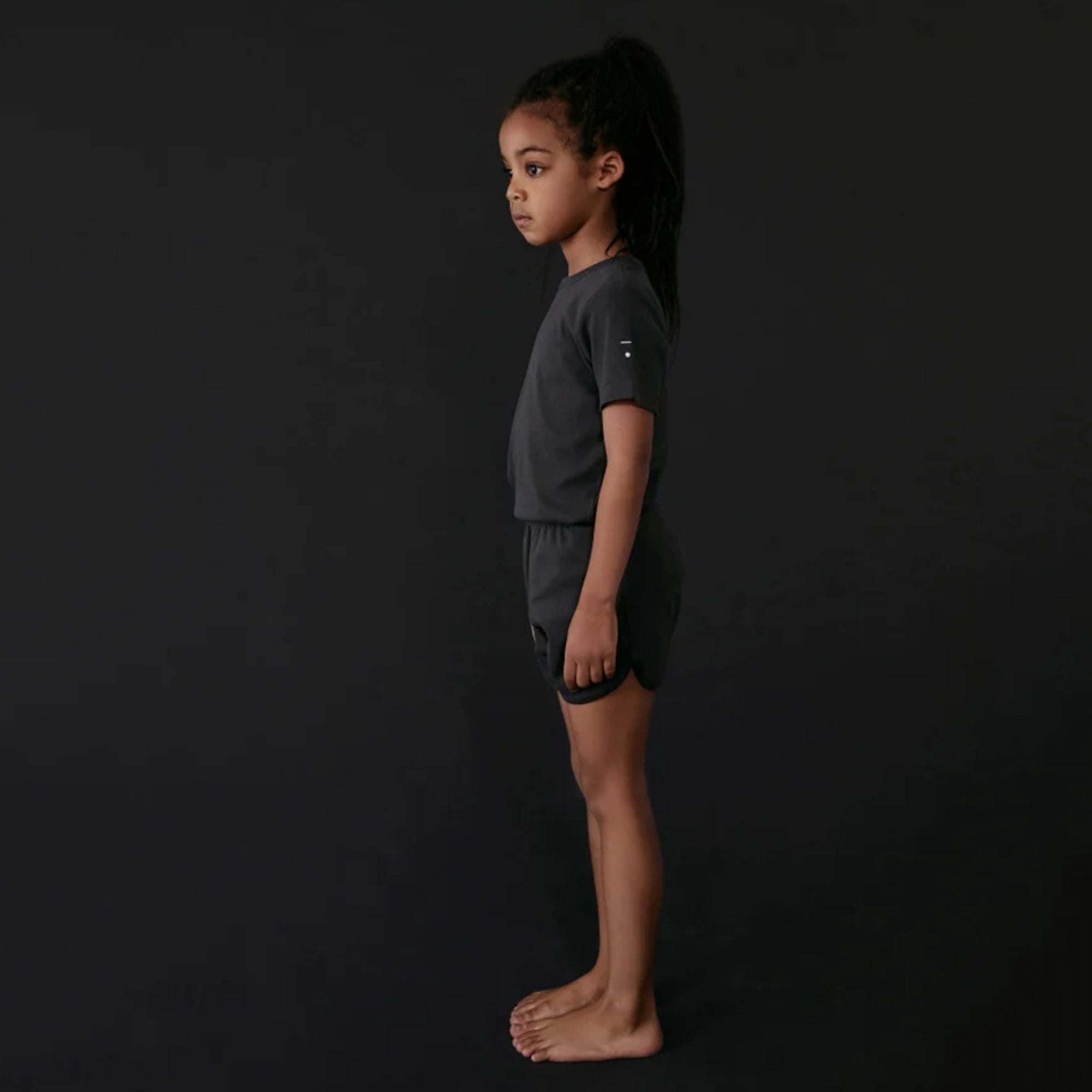 Boys & Girls Black Cotton Shorts