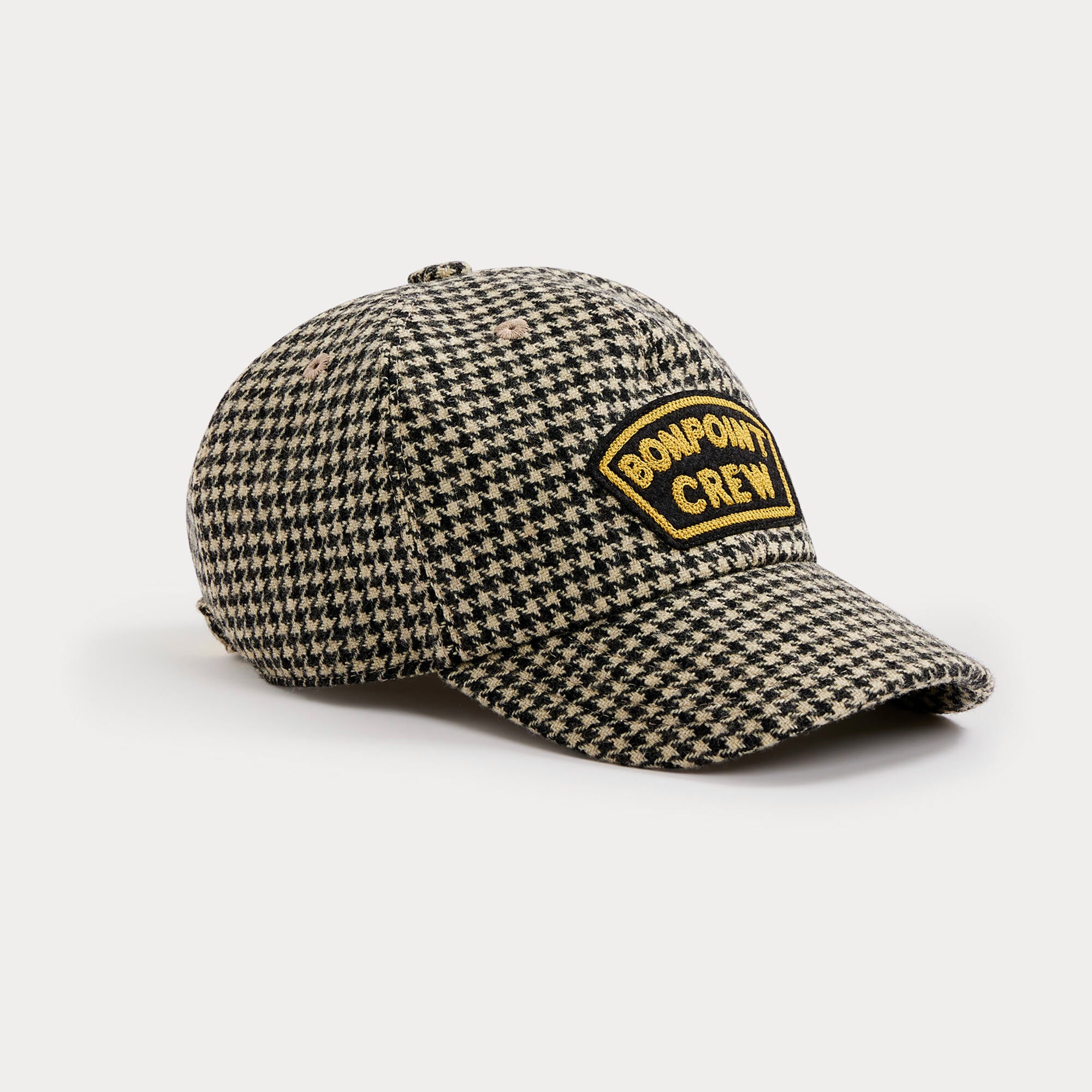 Girls Beige Check Wool Cap