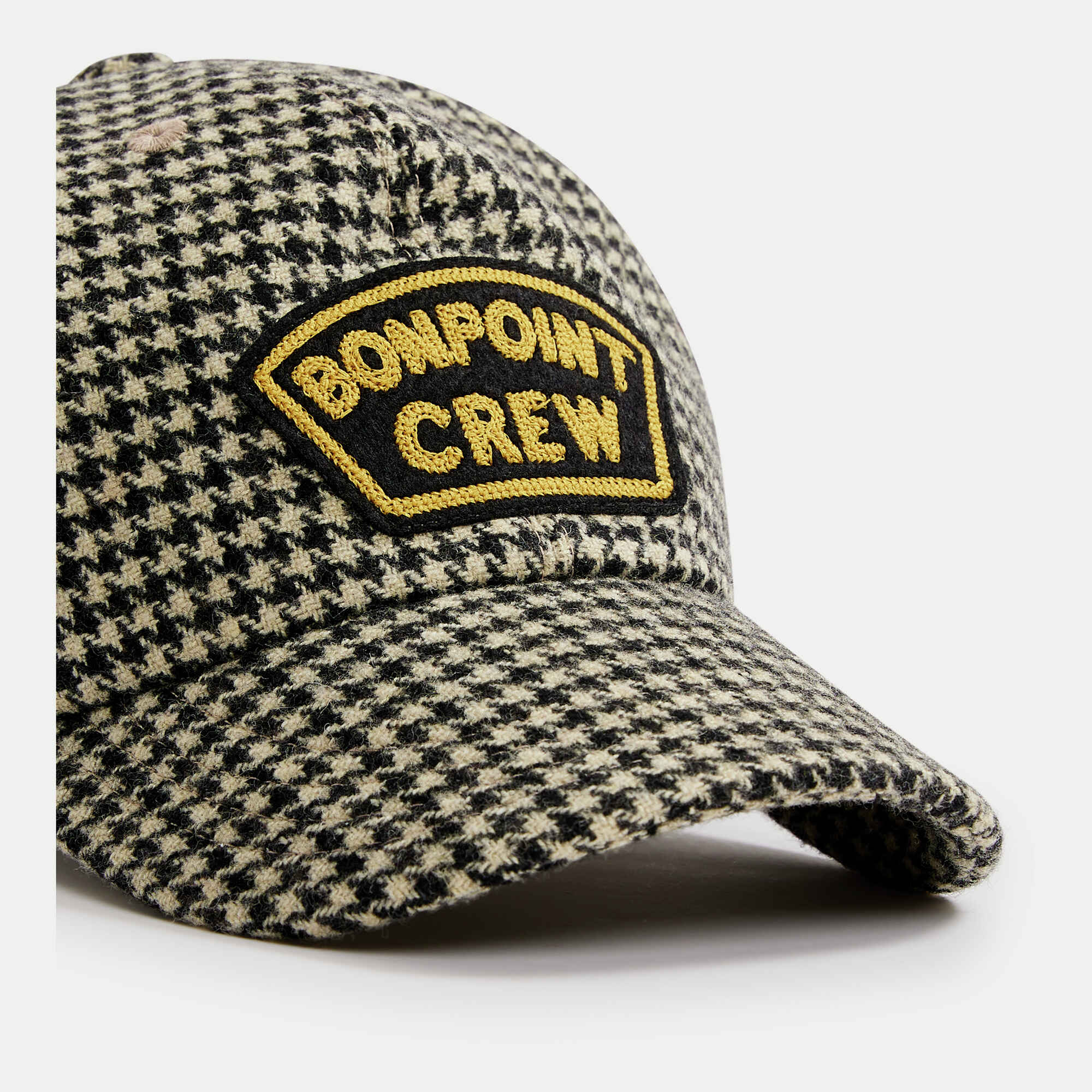 Girls Beige Check Wool Cap