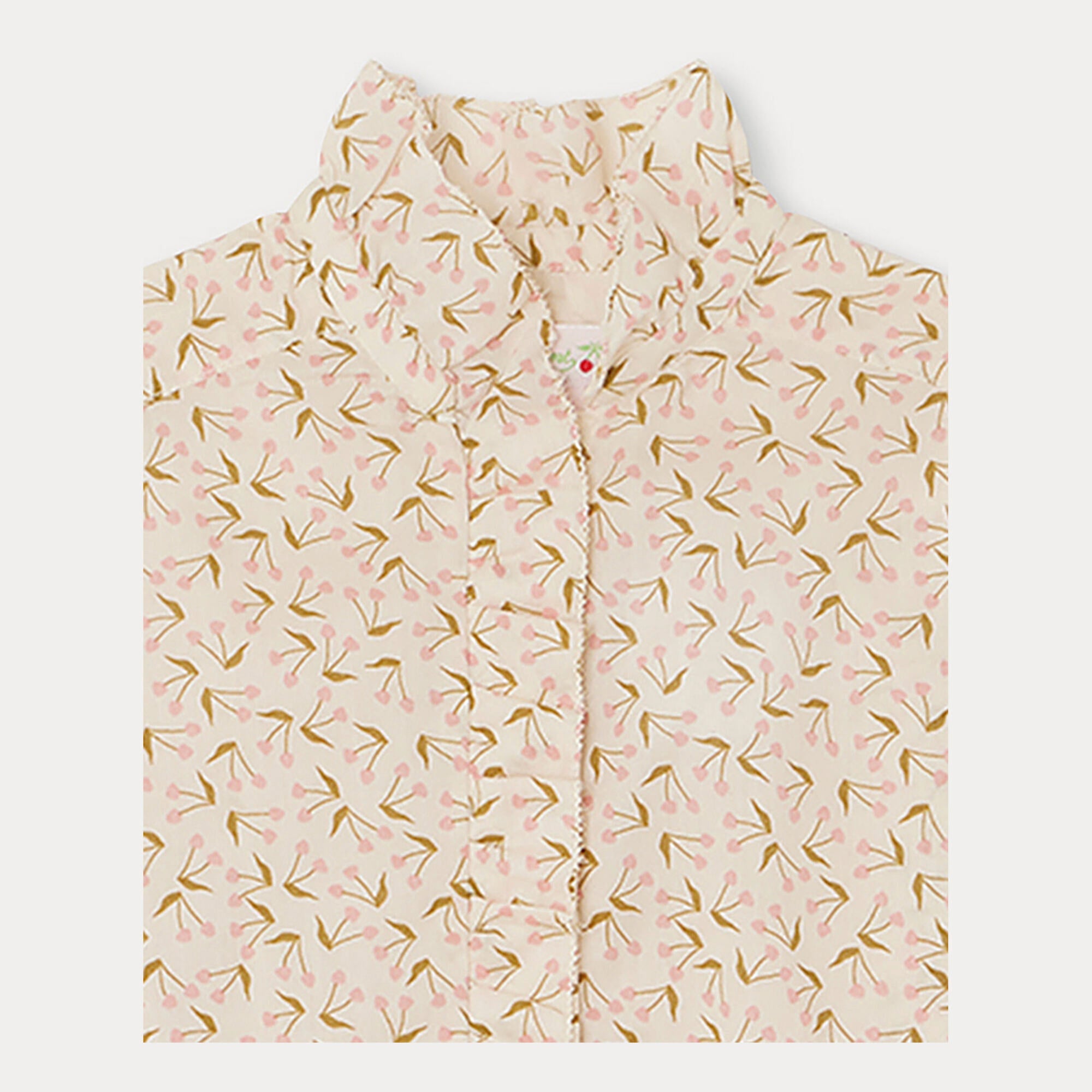 Girls Light Pink Floral Cotton Shirt