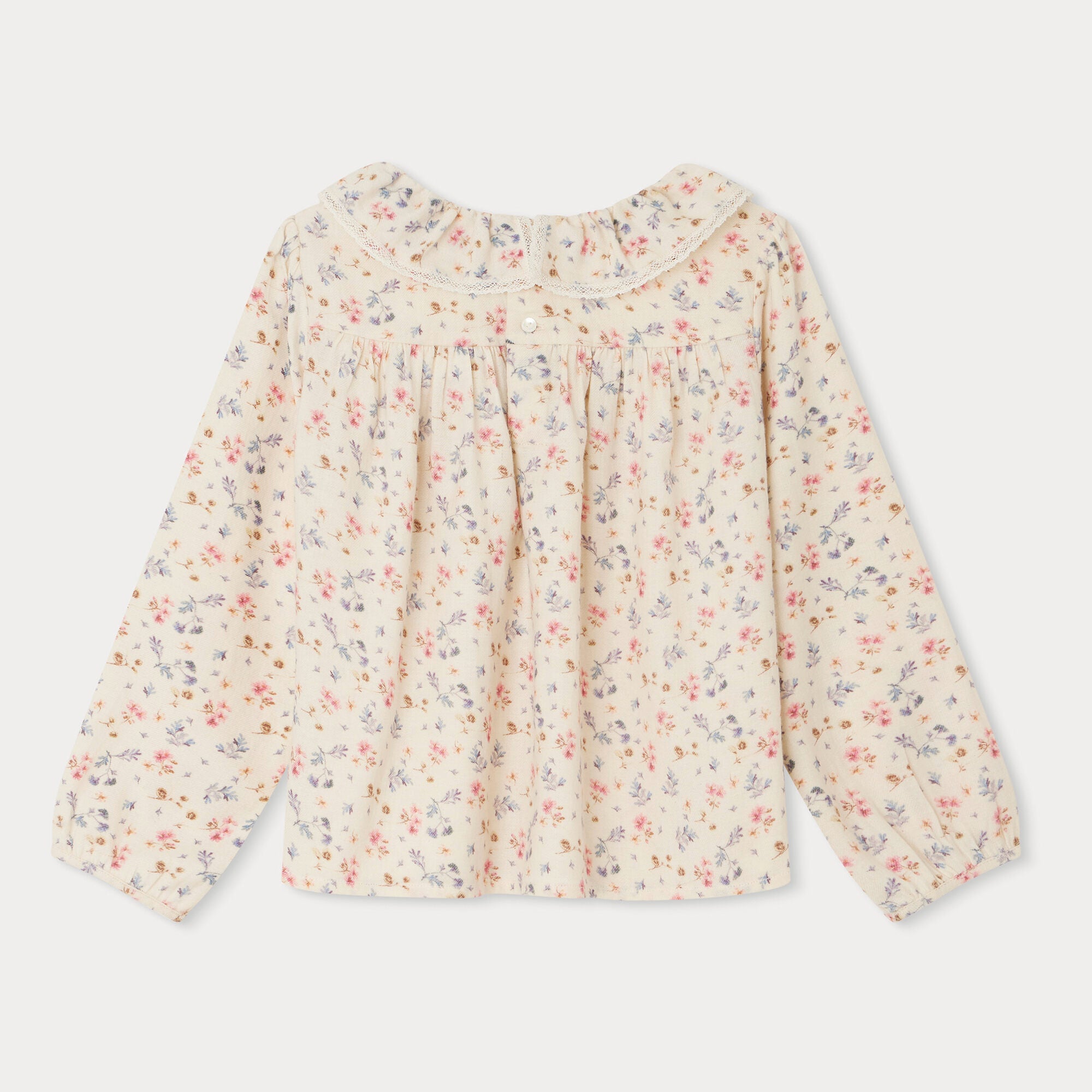 Girls Light Pink Floral Cotton Top