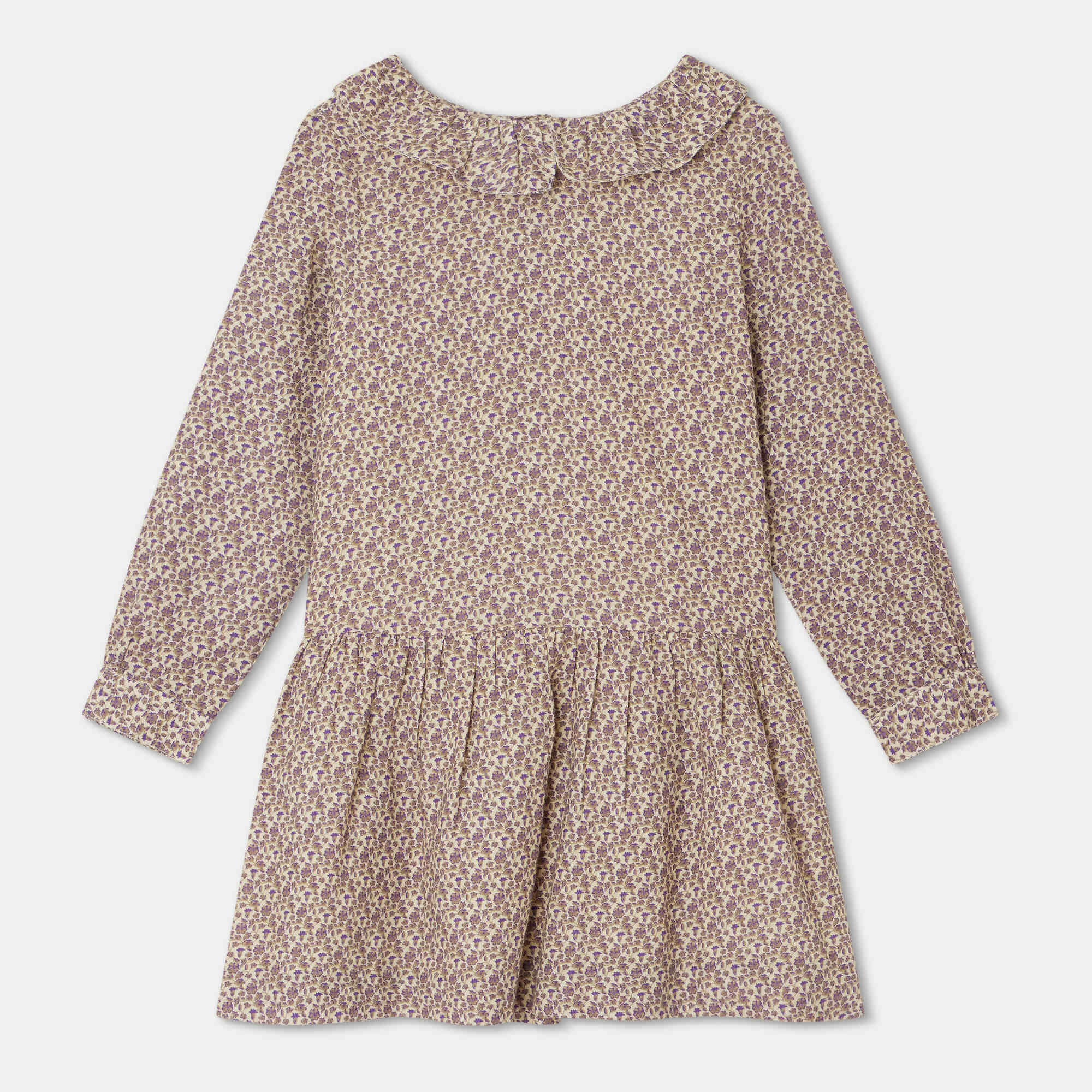 Girls Lilac Floral Cotton Dress