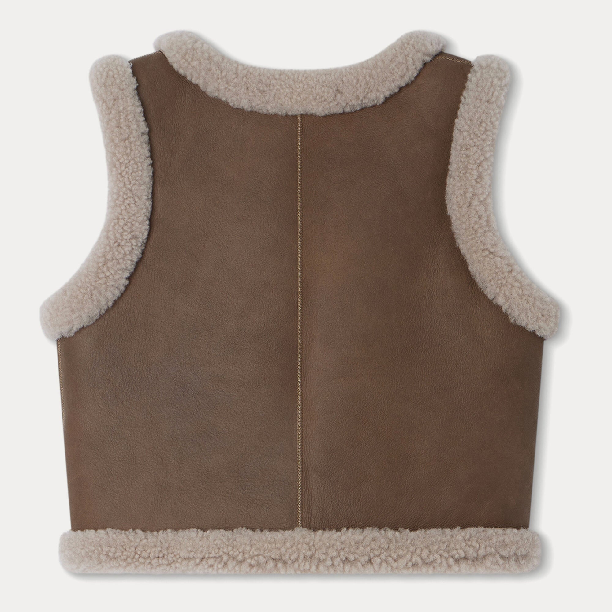 Girls Brown Sheep Skin Gilet