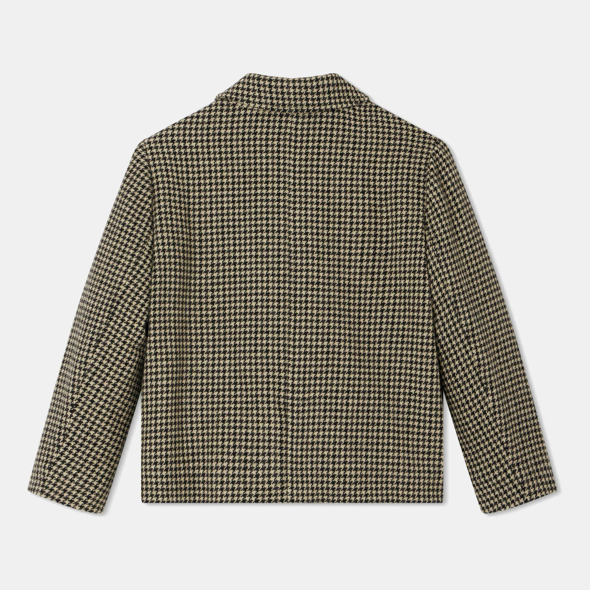 Girls Beige Check Wool Coat