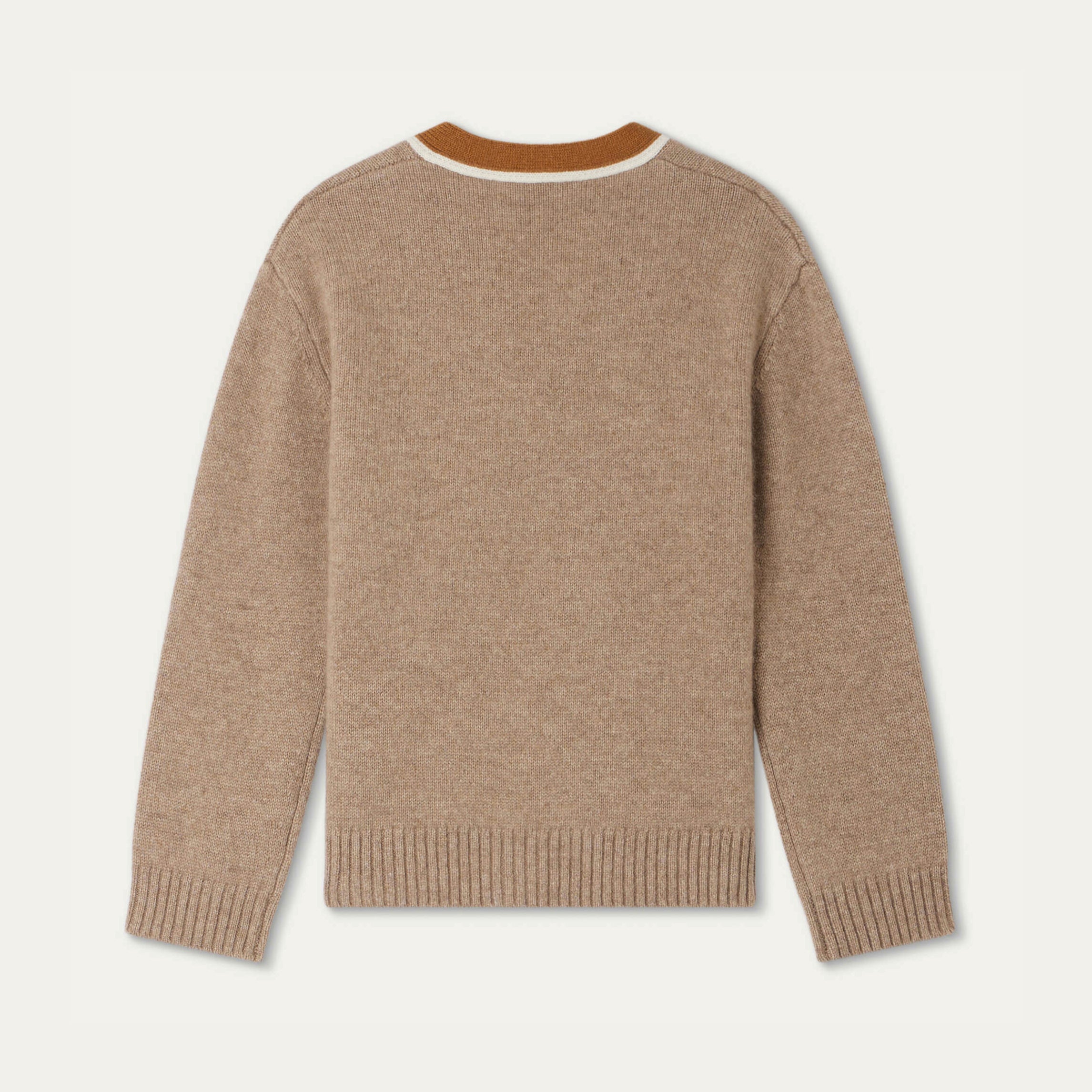 Boys Camel Cashmere Cardigan