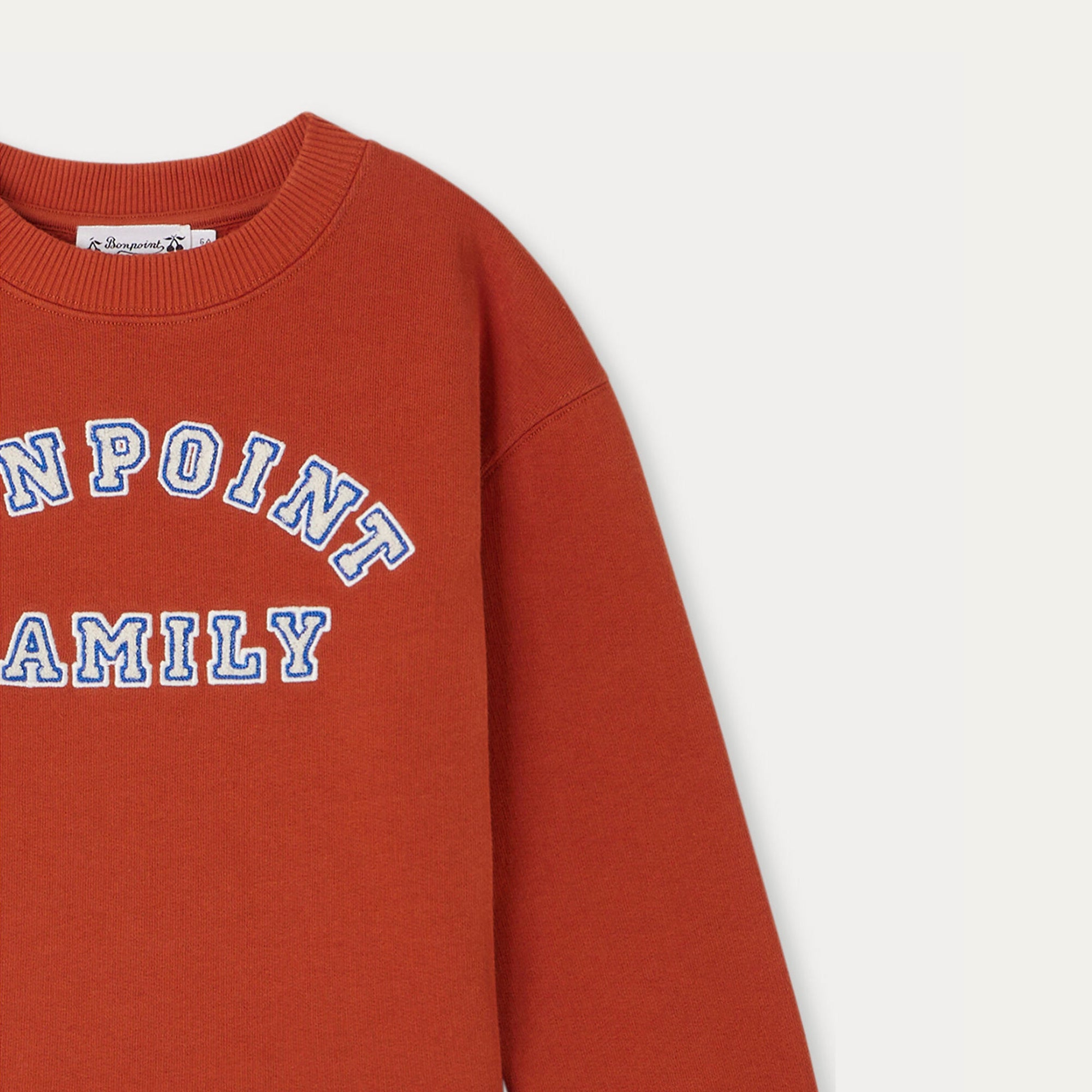 Boys Orange Red Logo Cotton Sweatshirt