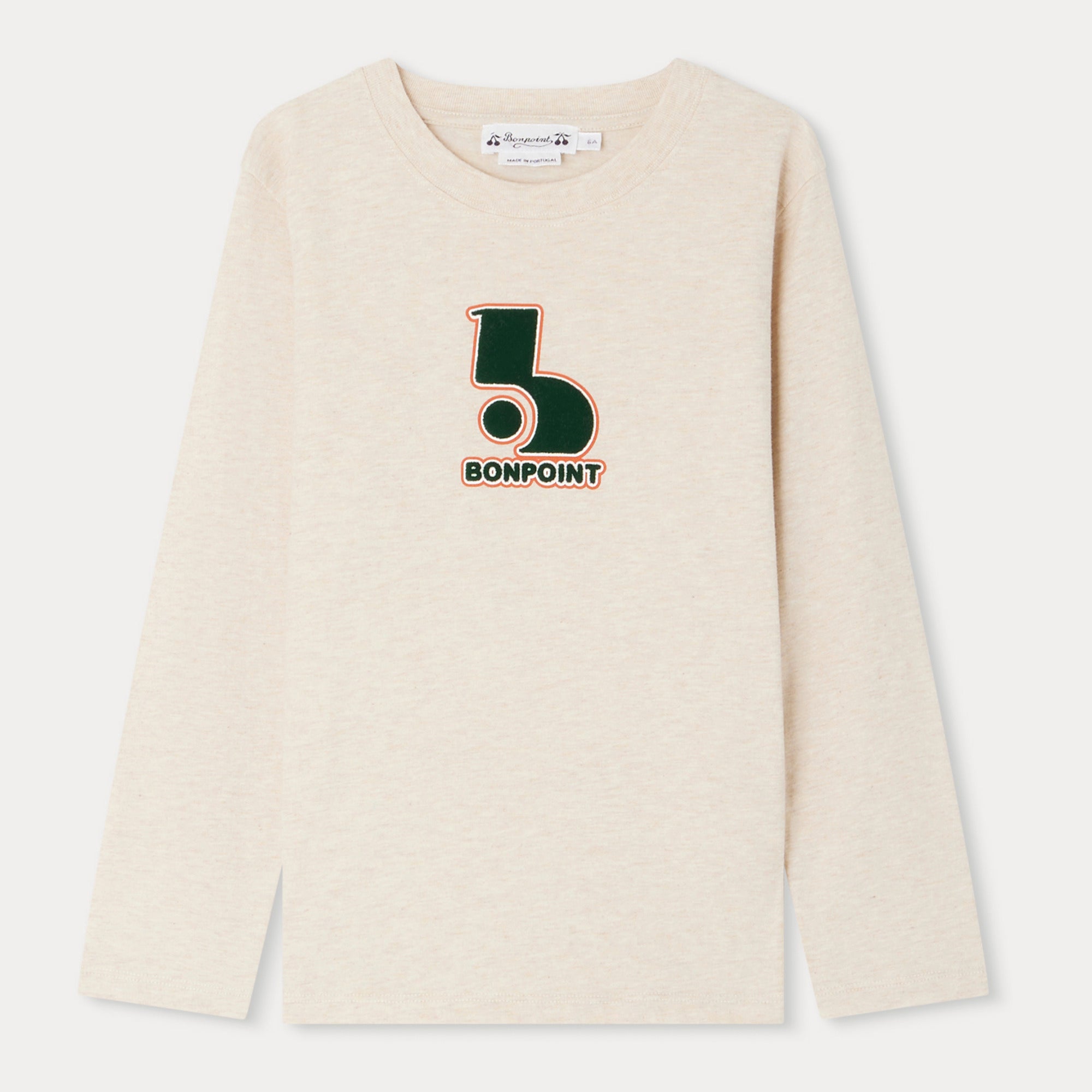 Boys Beige Logo Cotton T-Shirt