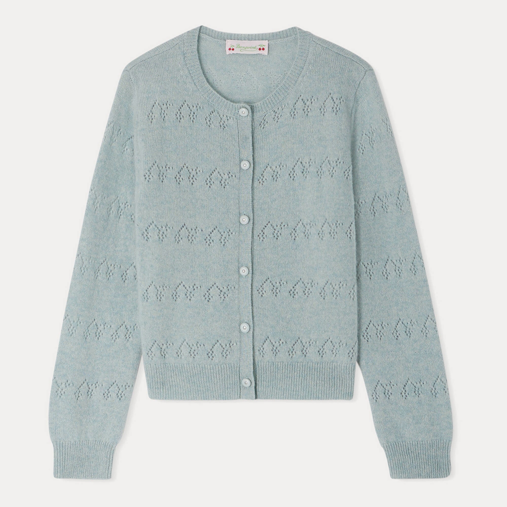 Girls Light Blue Cashmere Cardigan