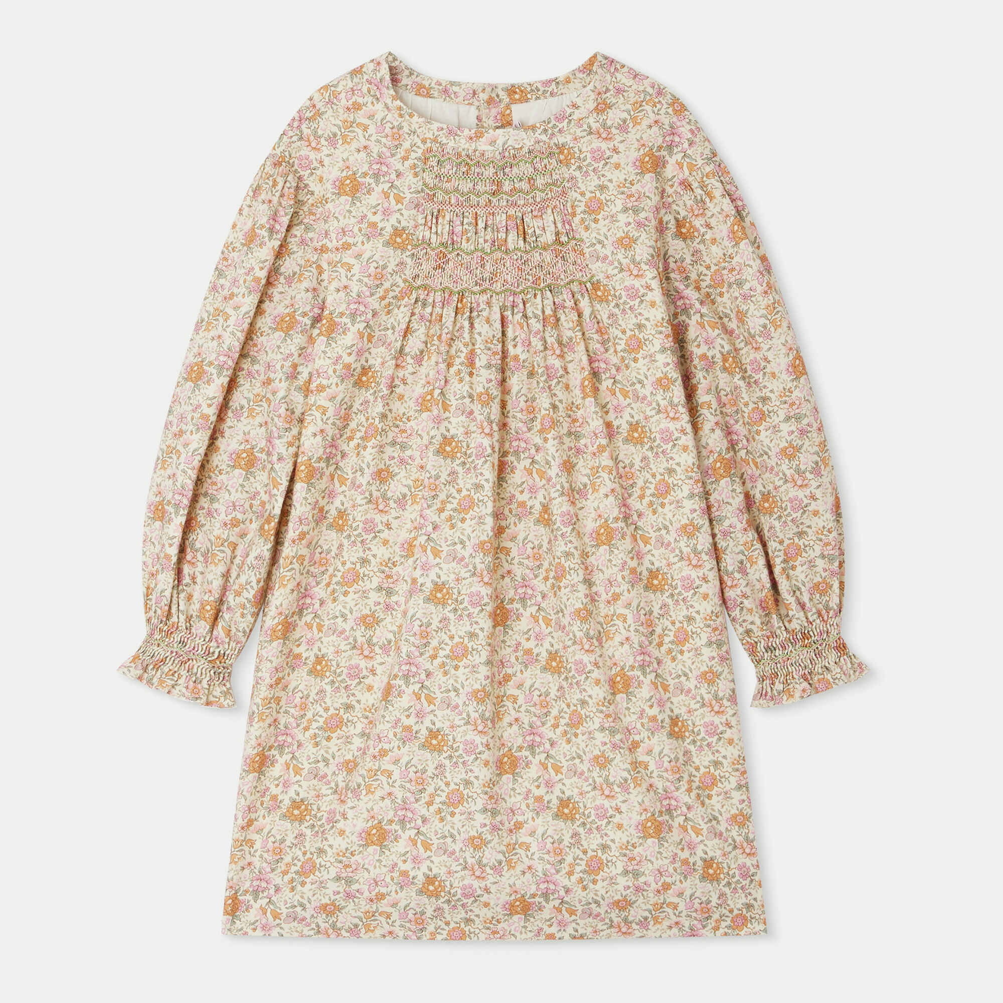 Girls Pink Floral Cotton Dress