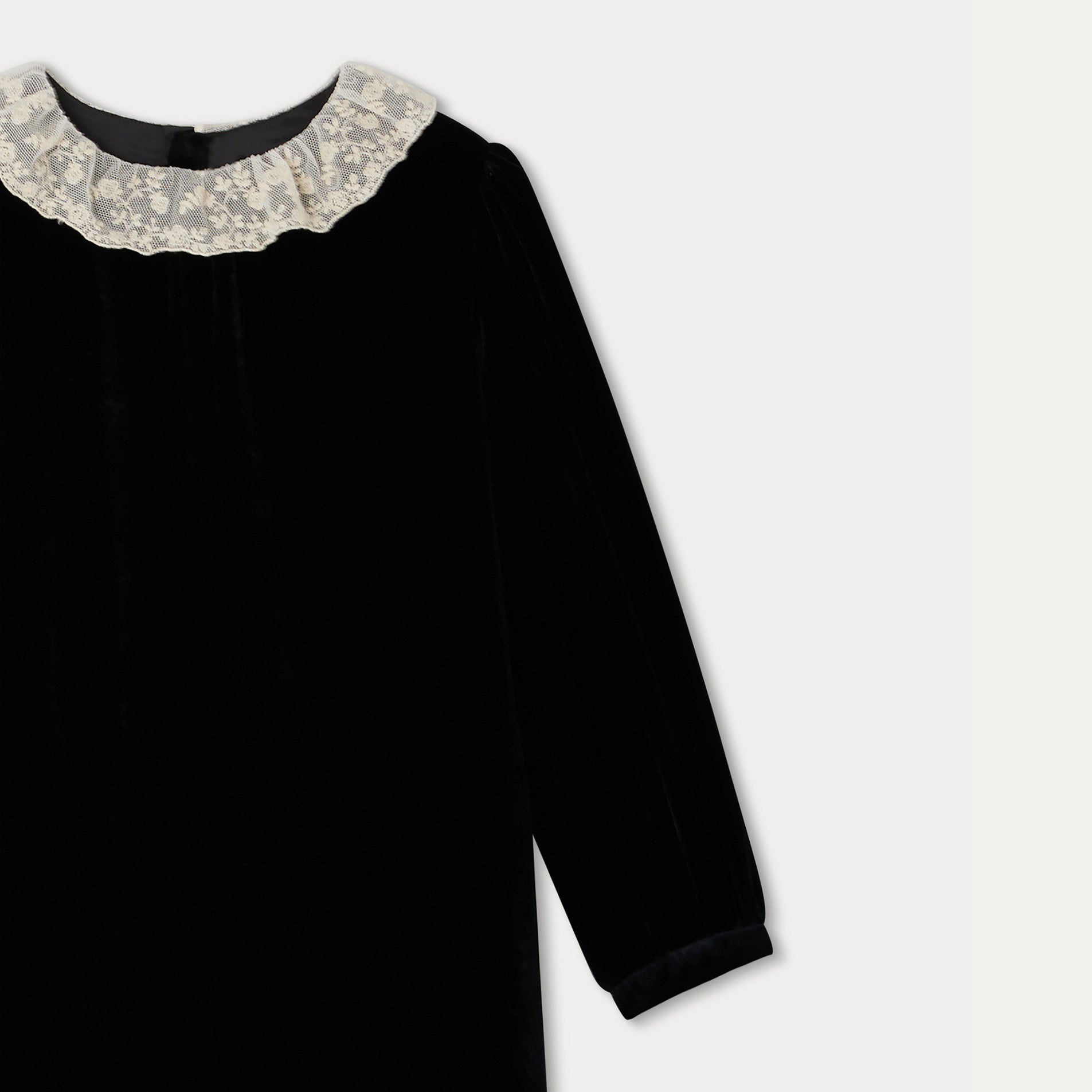 Girls Black Velvet Dress