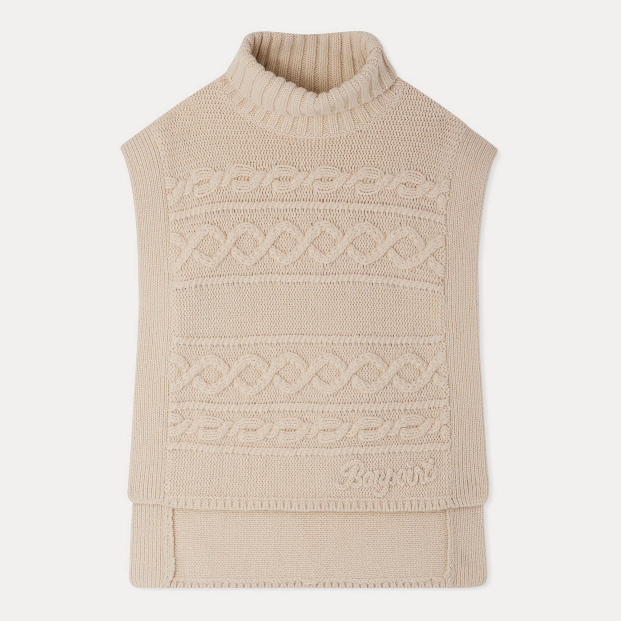 Girls Beige Wool Vest