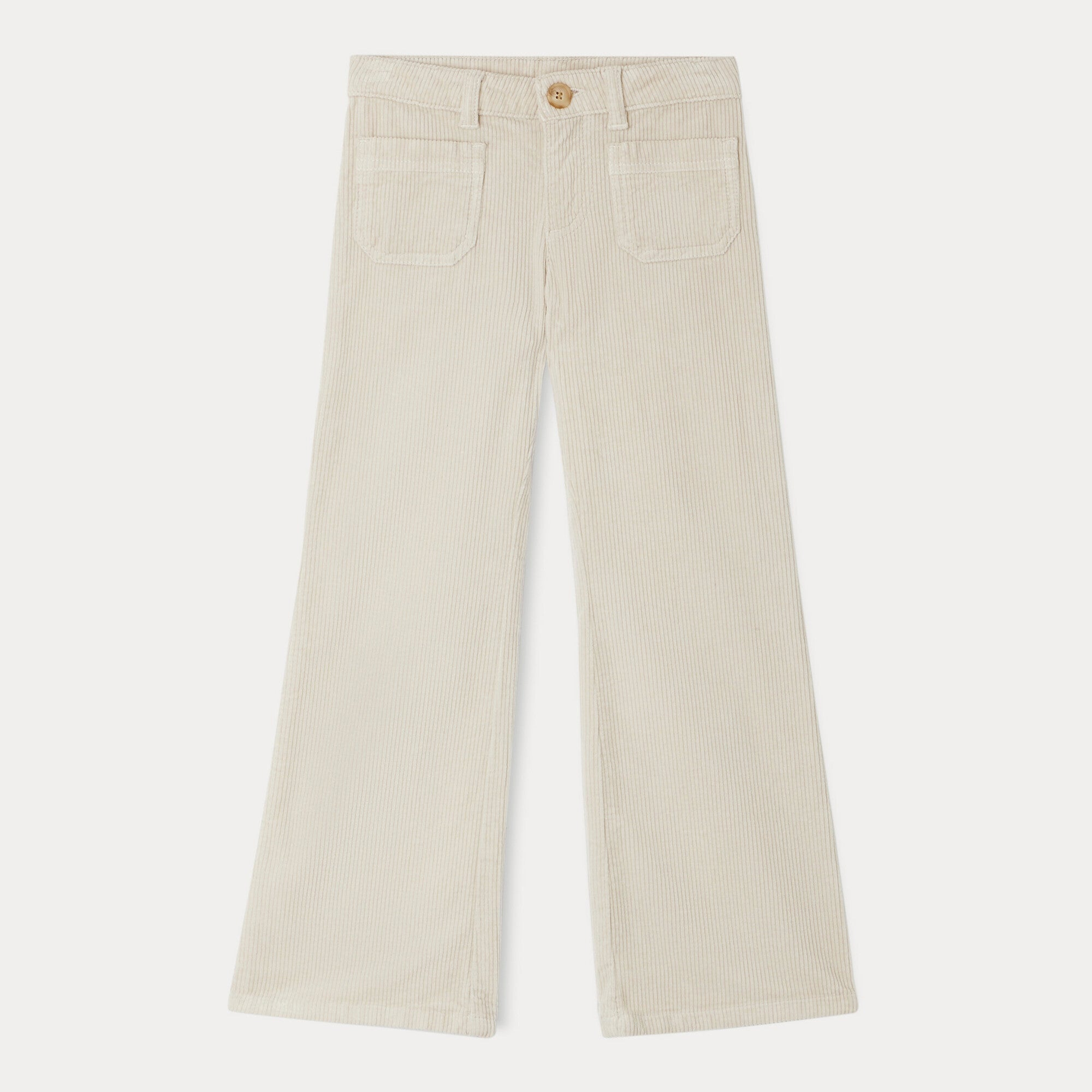 Girls White Corduroy Trousers