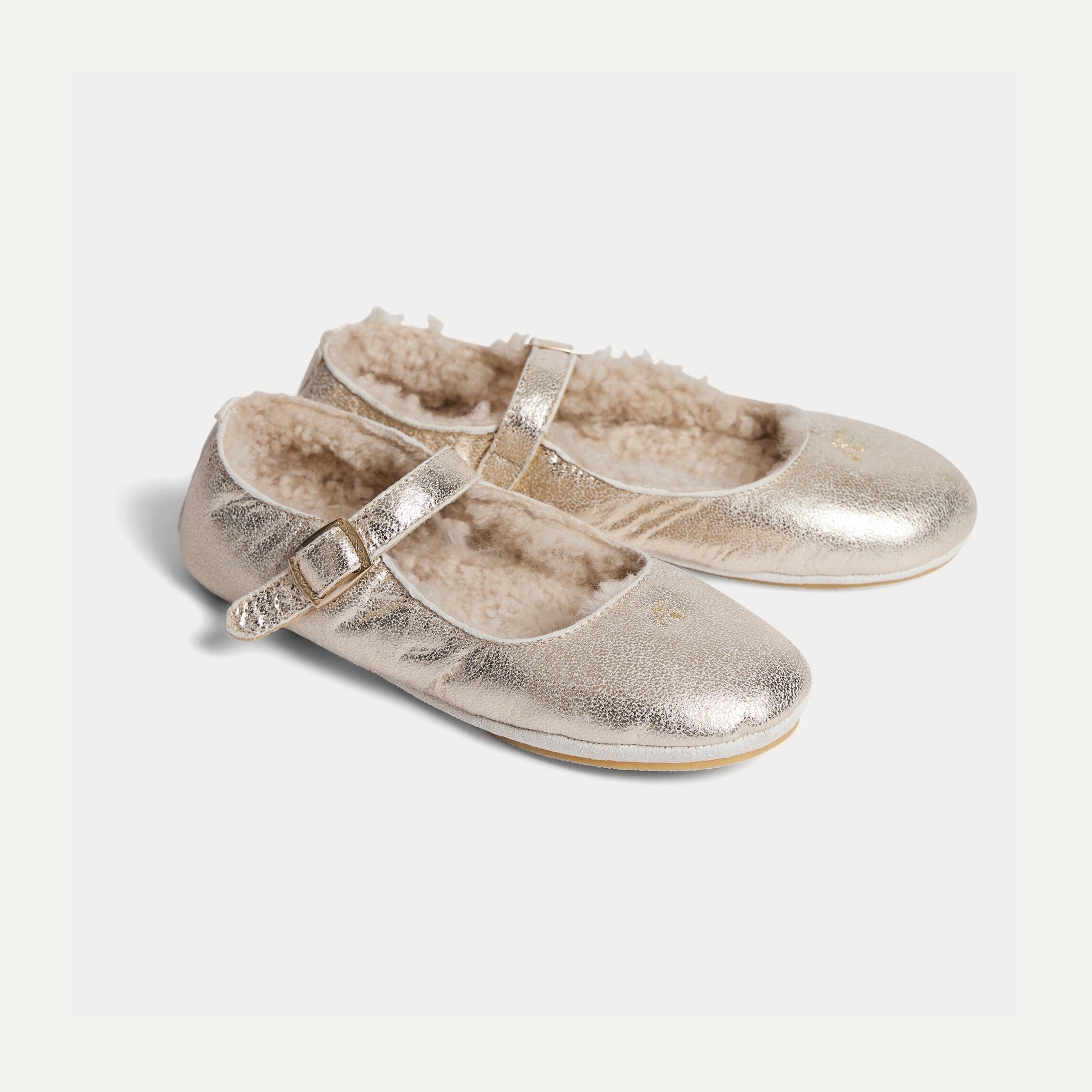 Girls Champagne Flat Shoes