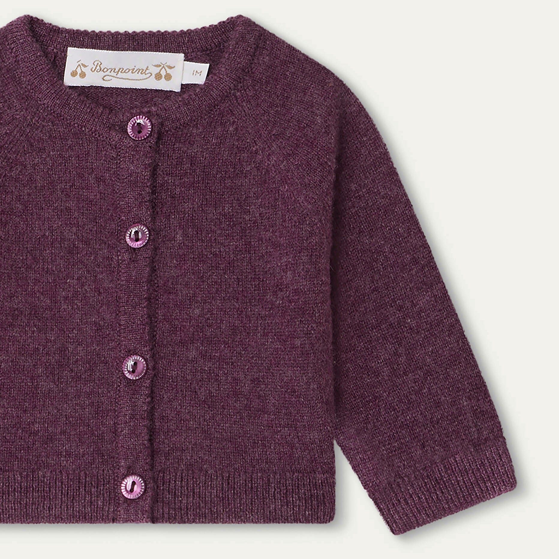 Baby Girls Purple Cashmere Cardigan