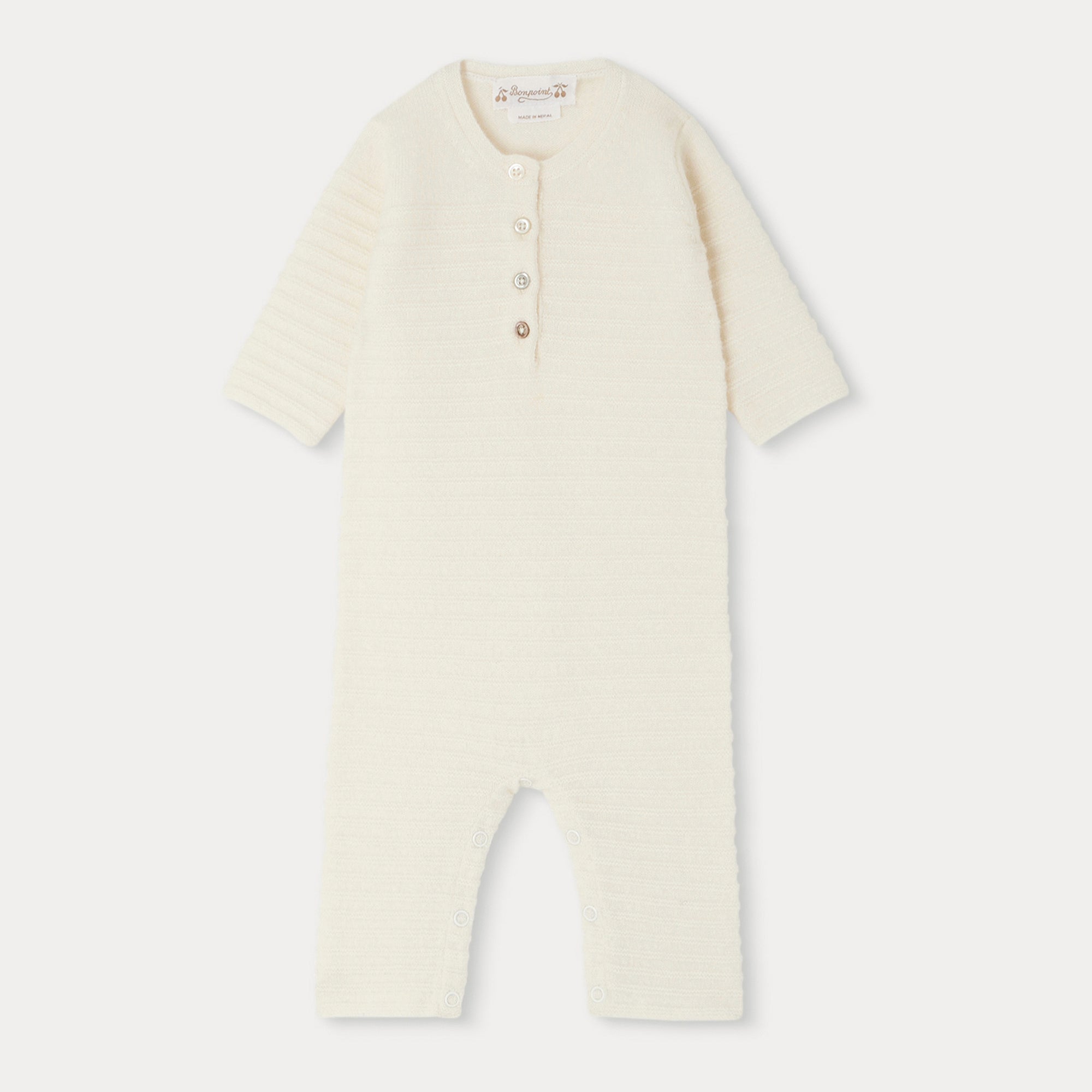 Baby Boys & Girls White Cashmere Babysuit