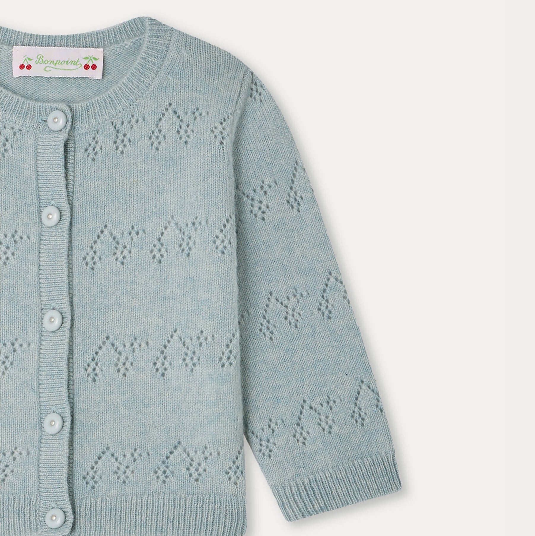 Baby Girls Light Blue Cashmere Cardigan