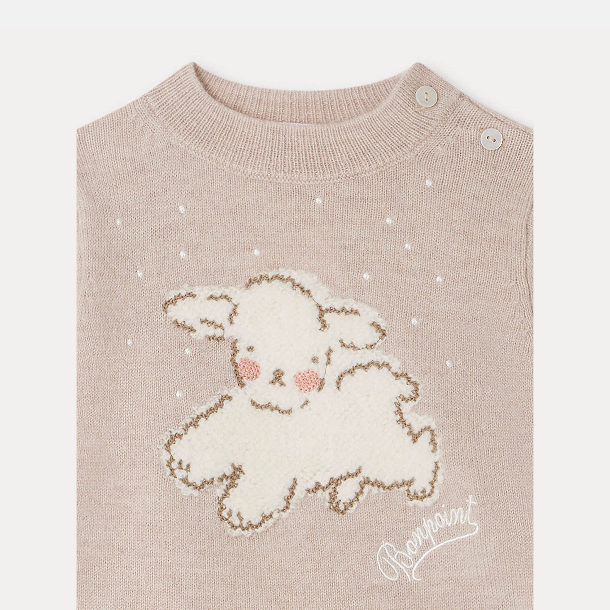 Baby Boys & Girls Beige Wool Sweater