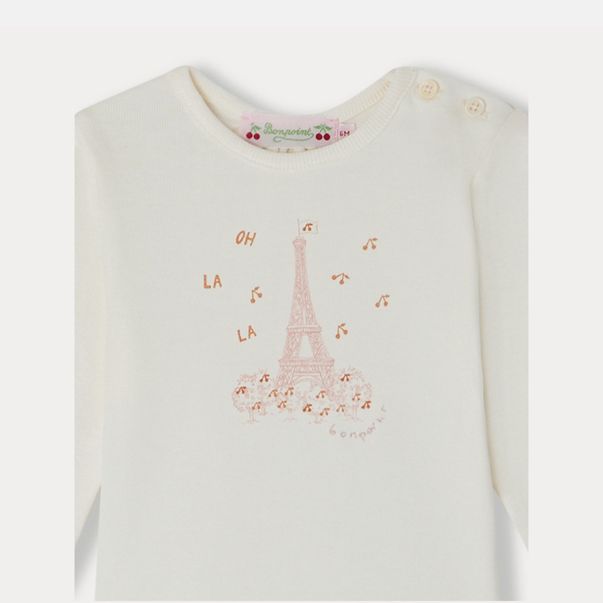 Baby Girls White Printed Cotton T-Shirt