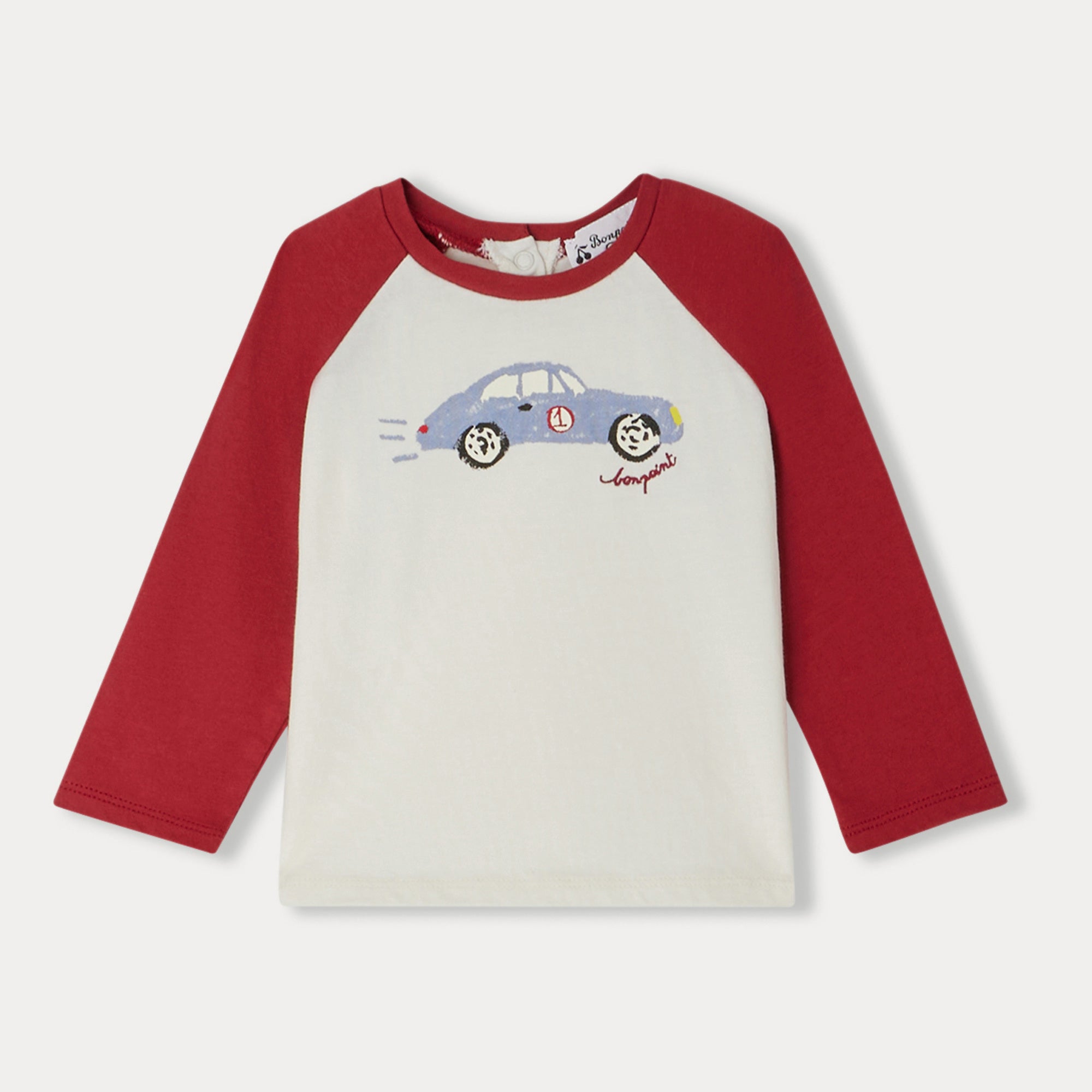 Baby Boys & Girls Red Printed Cotton T-Shirt