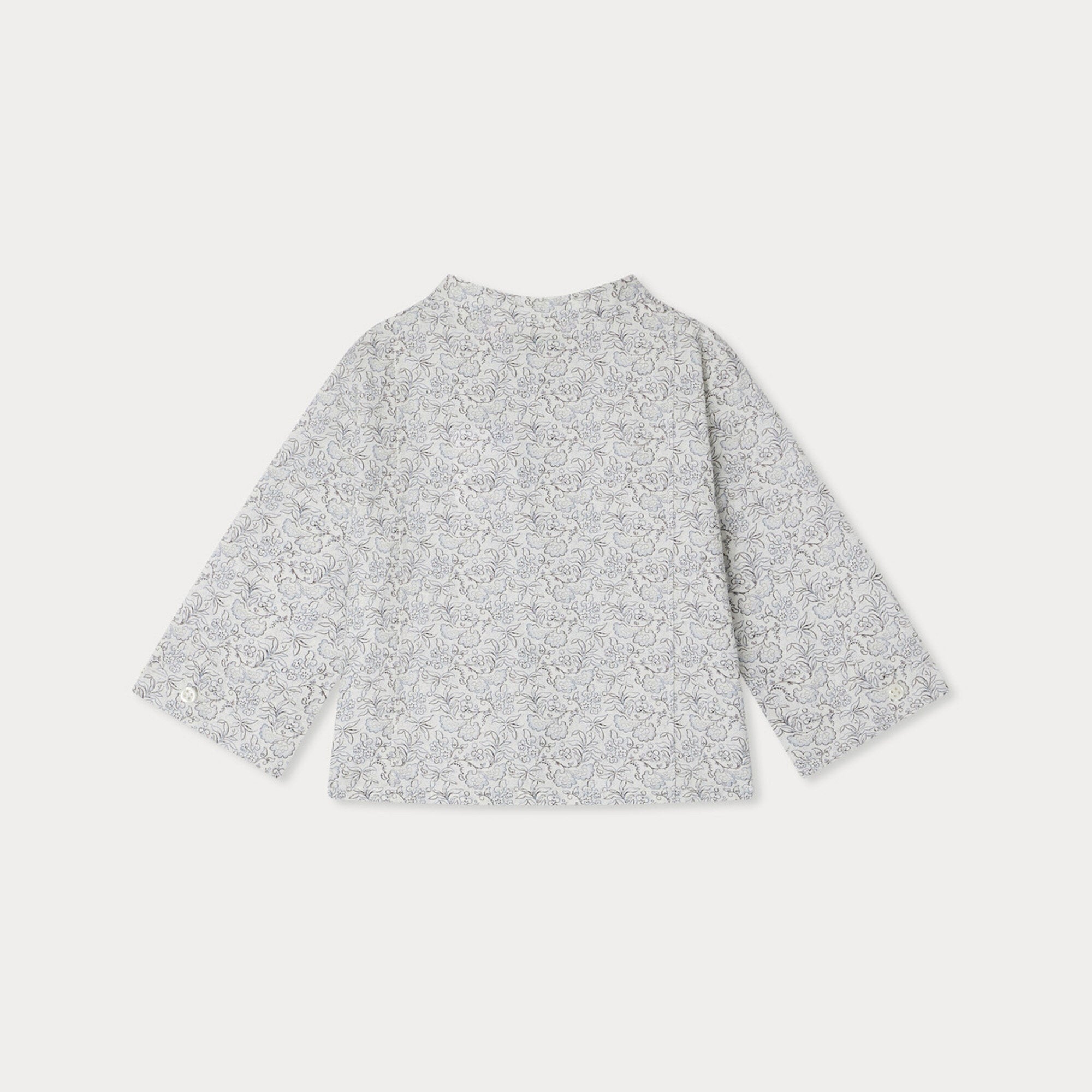 Baby Boys Grey Blue Cotton Shirt