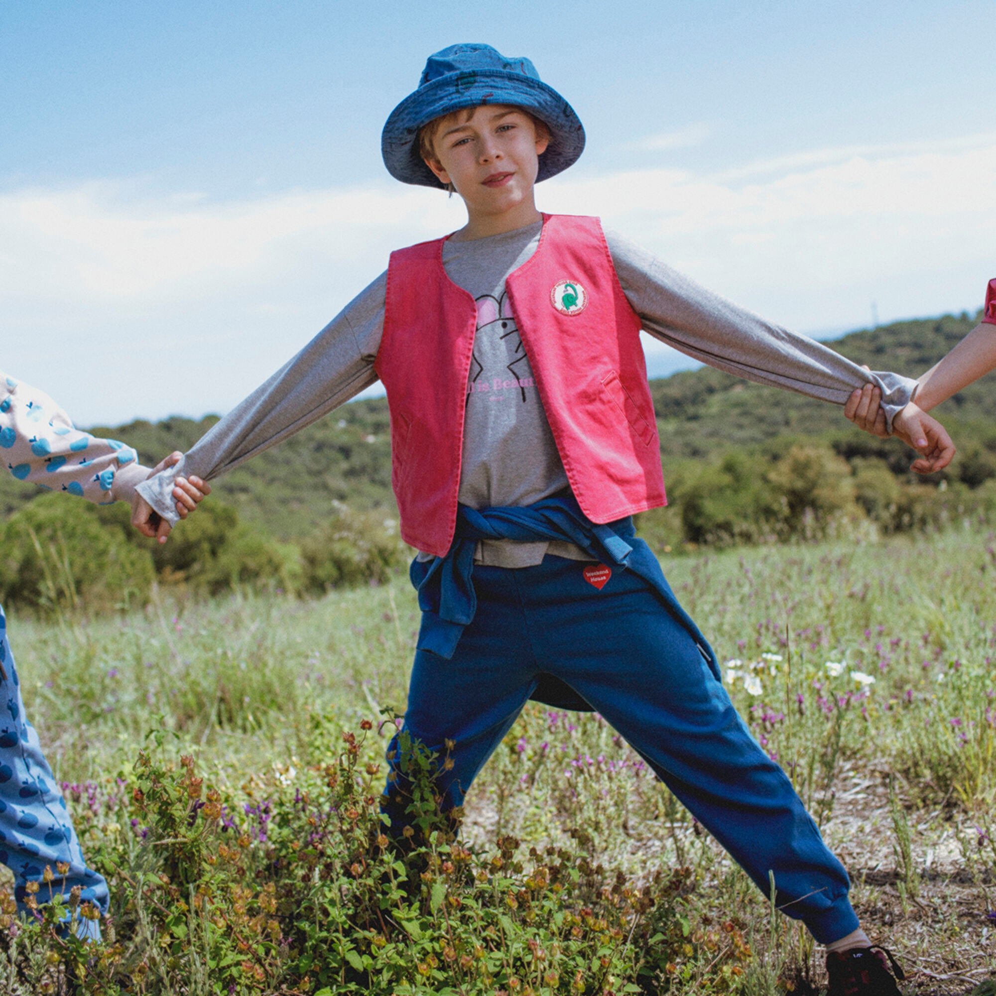 Boys & Girls Red Cotton Gilet