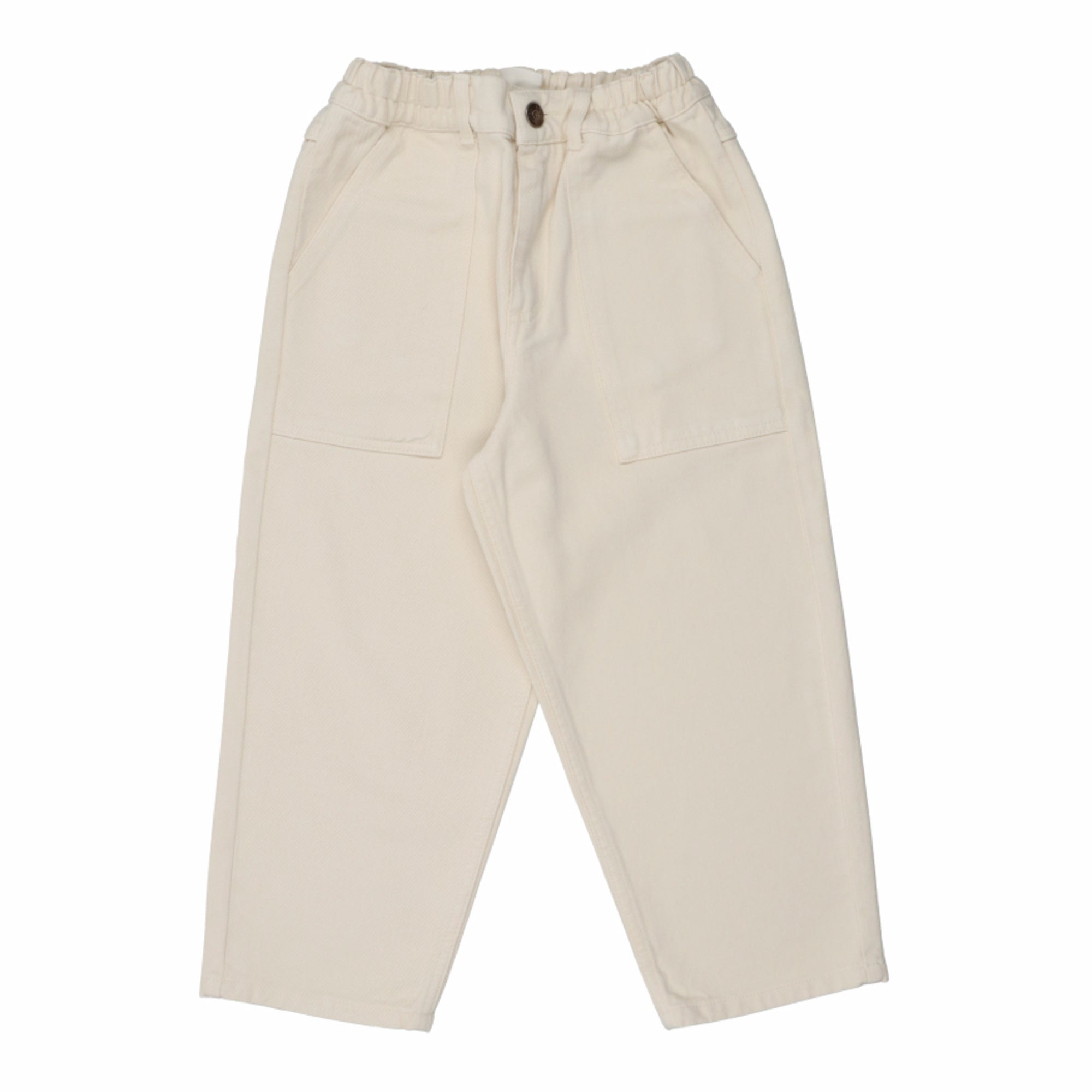 Girls White Cotton Trousers