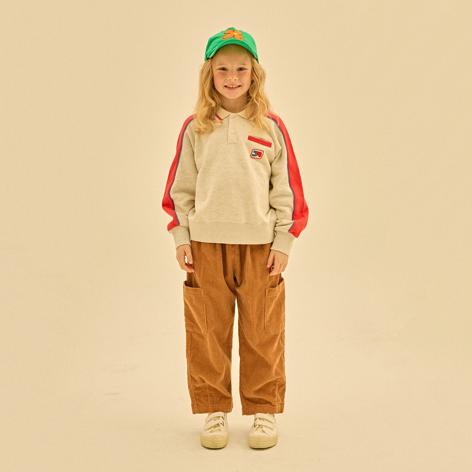 Boys & Girls Oatmeal Cotton Polo Shirt