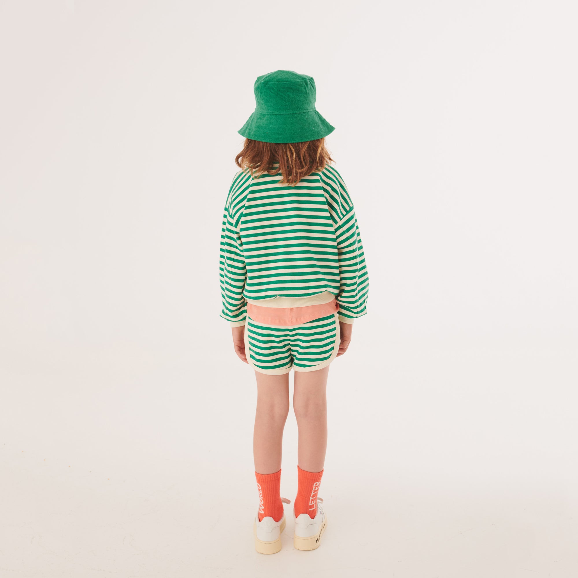 Boys & Girls Green Stripes Cotton Shorts
