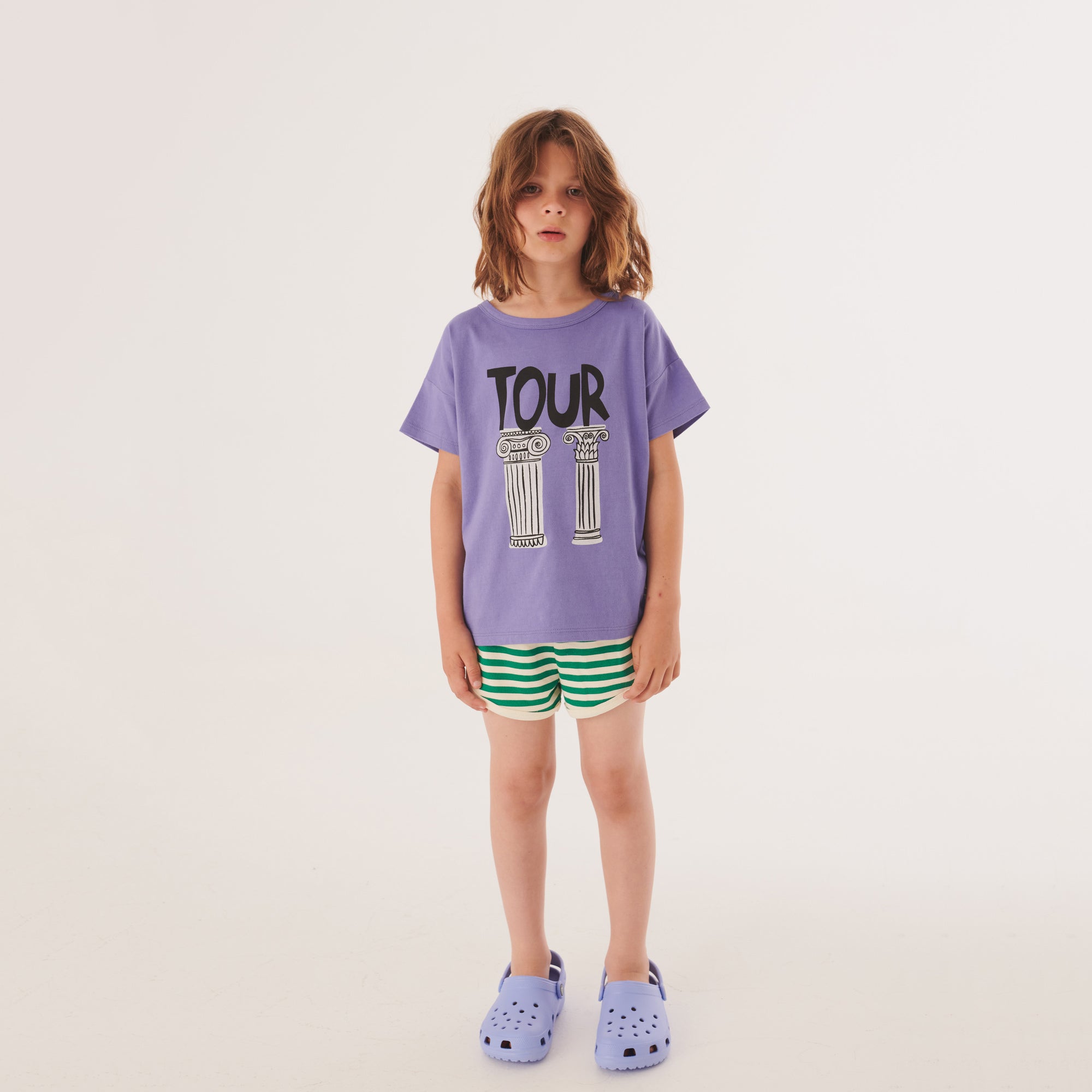 Boys & Girls Green Stripes Cotton Shorts