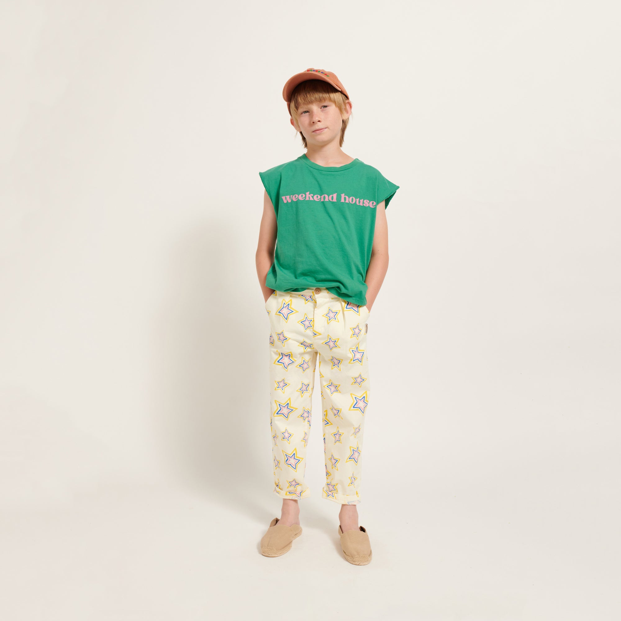 Boys & Girls Green Logo Cotton Vest